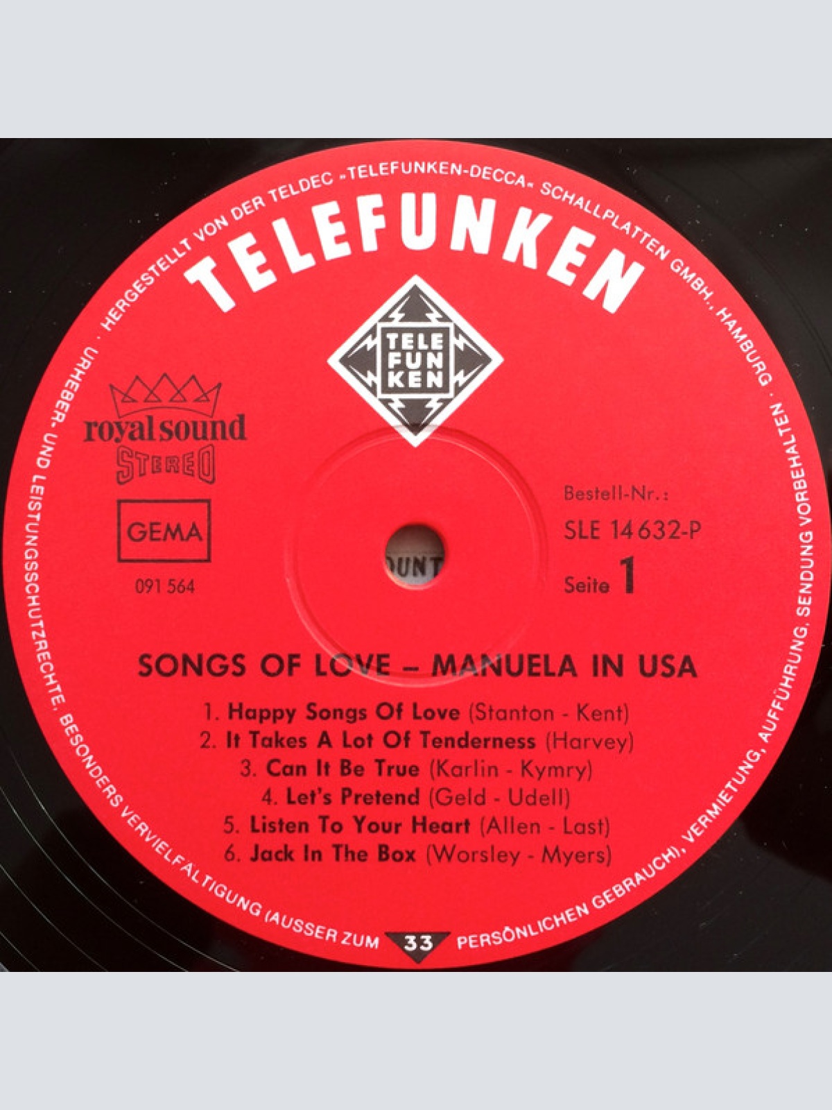 Vinyl / Manuela (5) - Songs Of Love - Manuela In USA