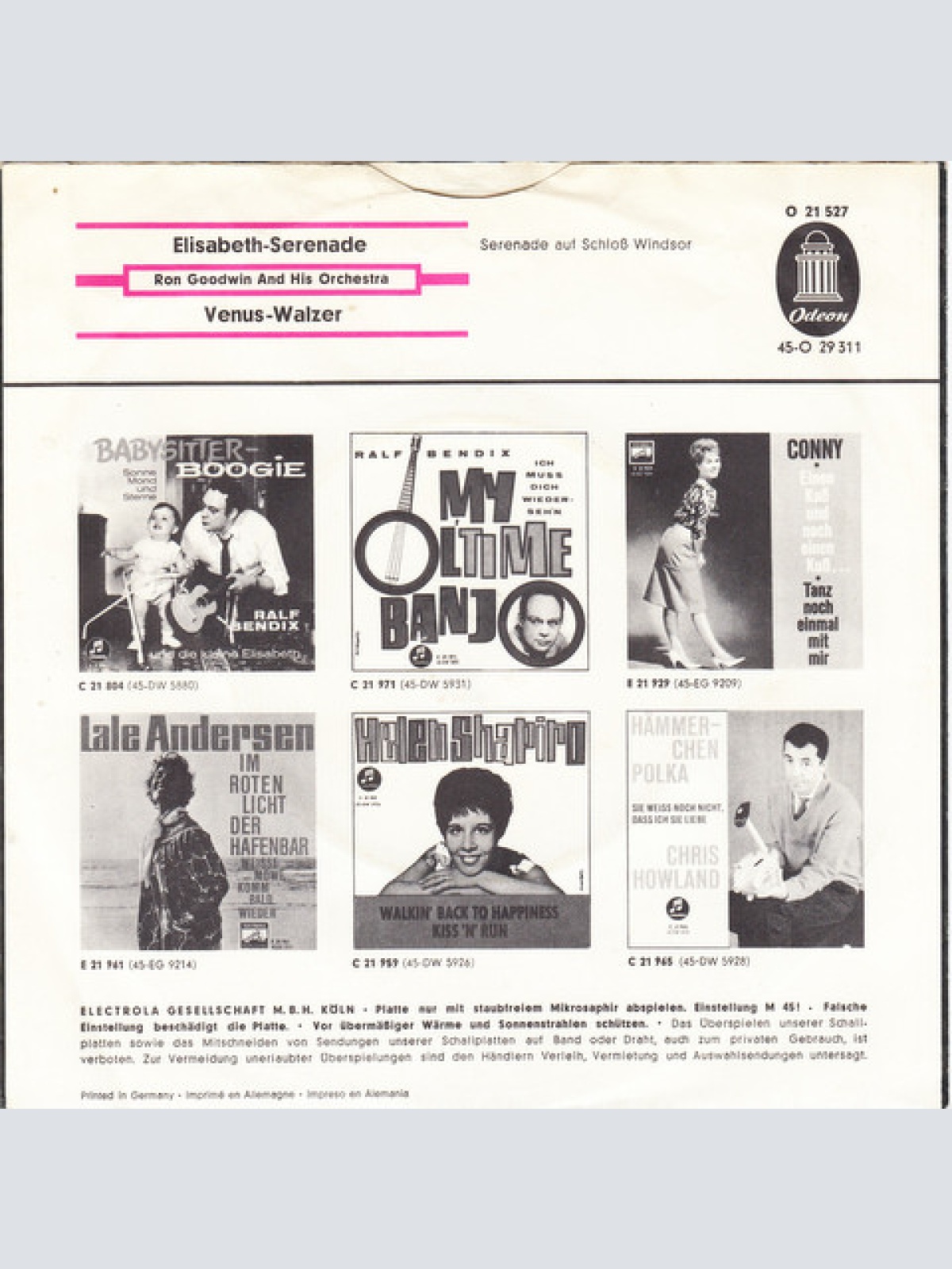 Vinyl / Ron Goodwin And His Orchestra - Elisabeth-Serenade