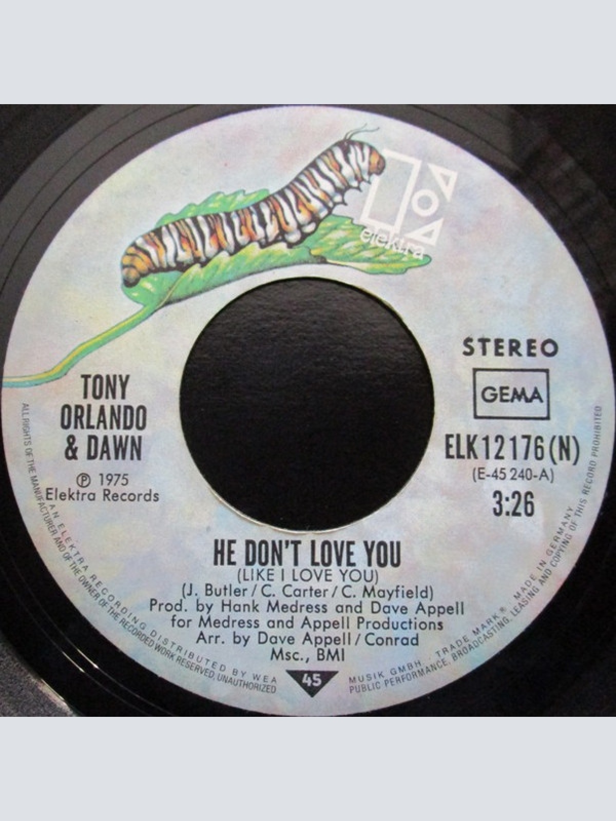 Vinyl / Tony Orlando & Dawn - He Don't Love You (Like I Love You) / Pick iIt Up