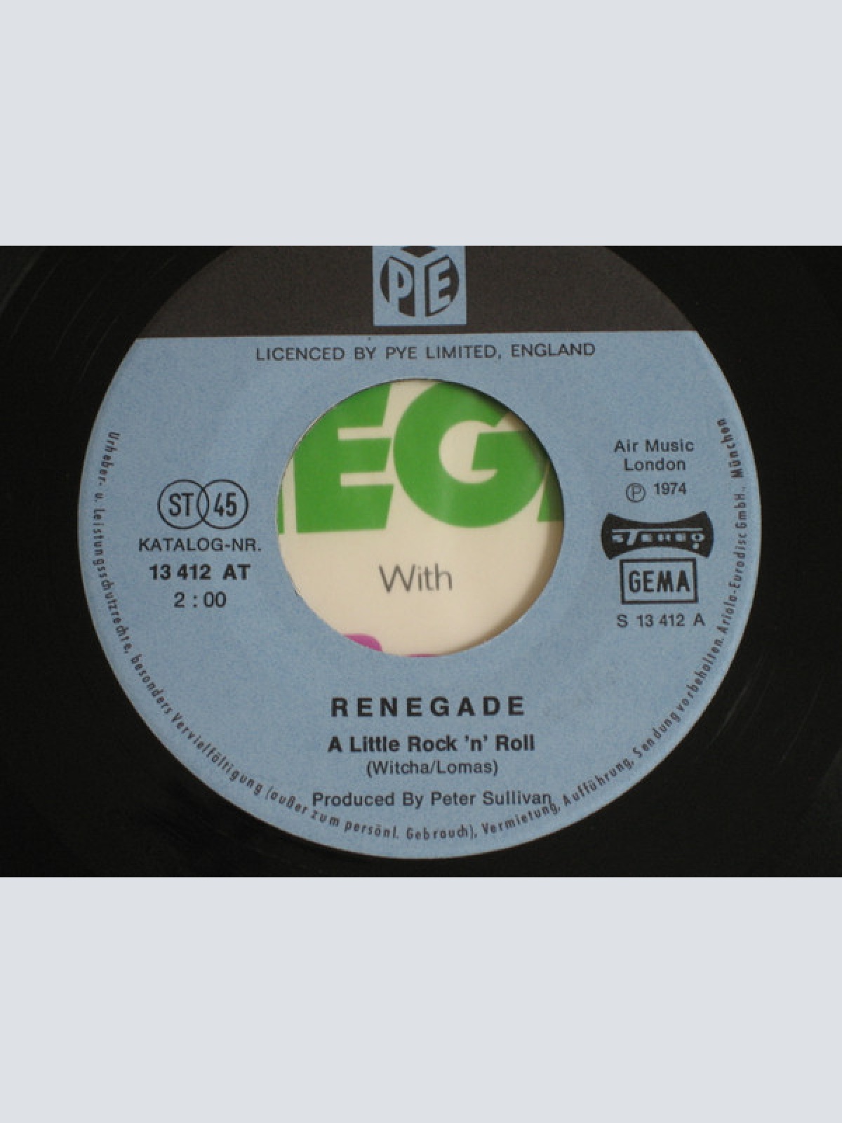 Vinyl / Renegade (10) - A Little Rock 'n' Roll / My Revolution