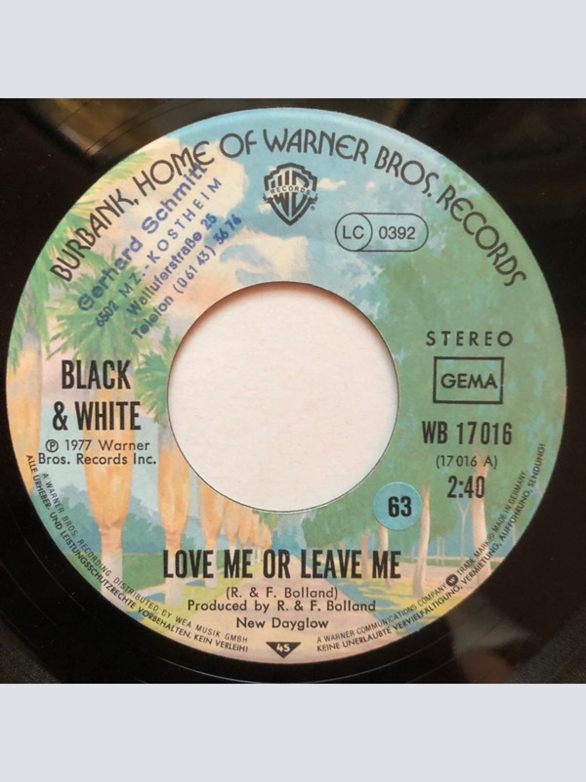 Vinyl / Black & White (11) - Love Me Or Leave Me / Man And Woman