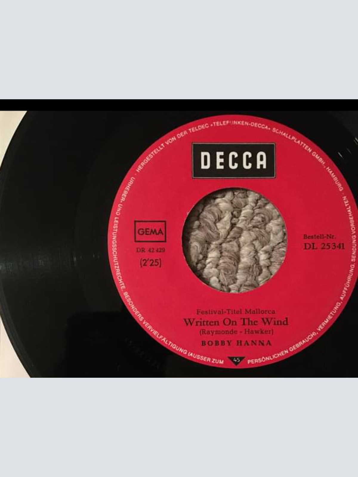 Vinyl / Bobby Hanna - Written On The Wind