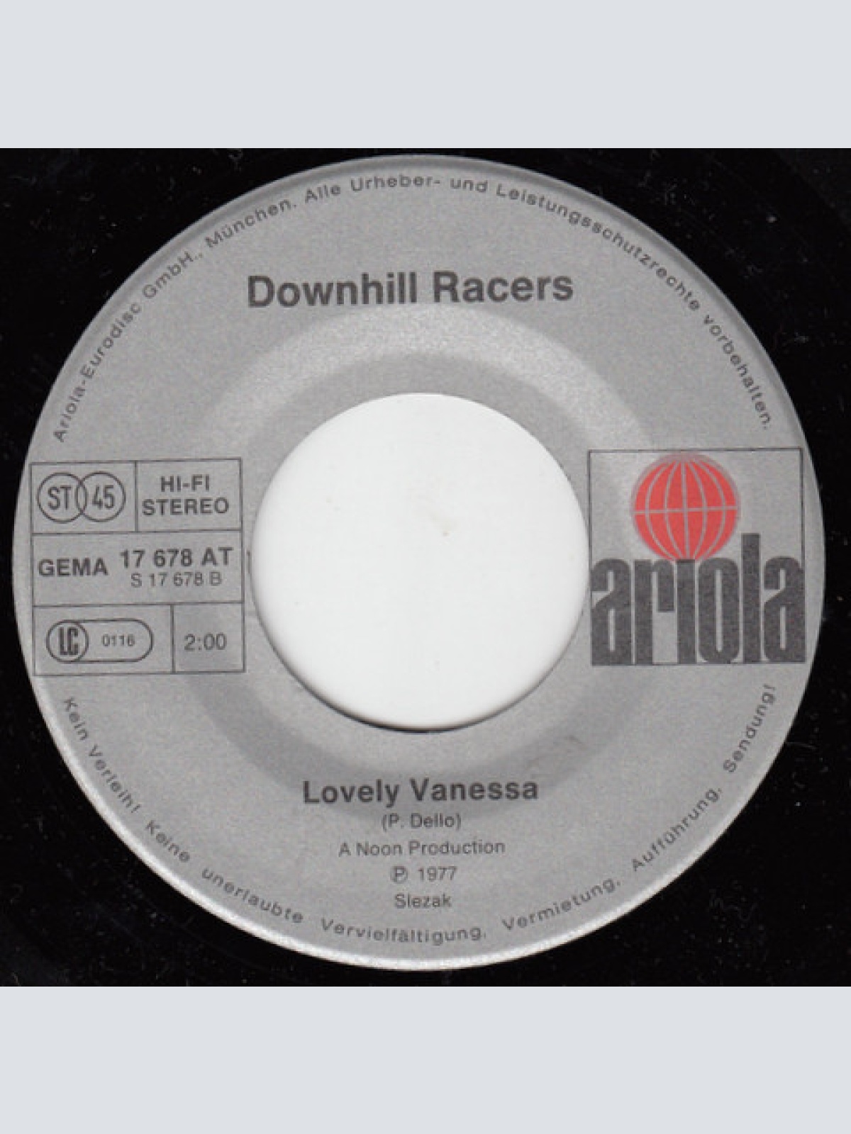 Vinyl / Downhill Racers - Lovin' Pots / Lovely Vanessa