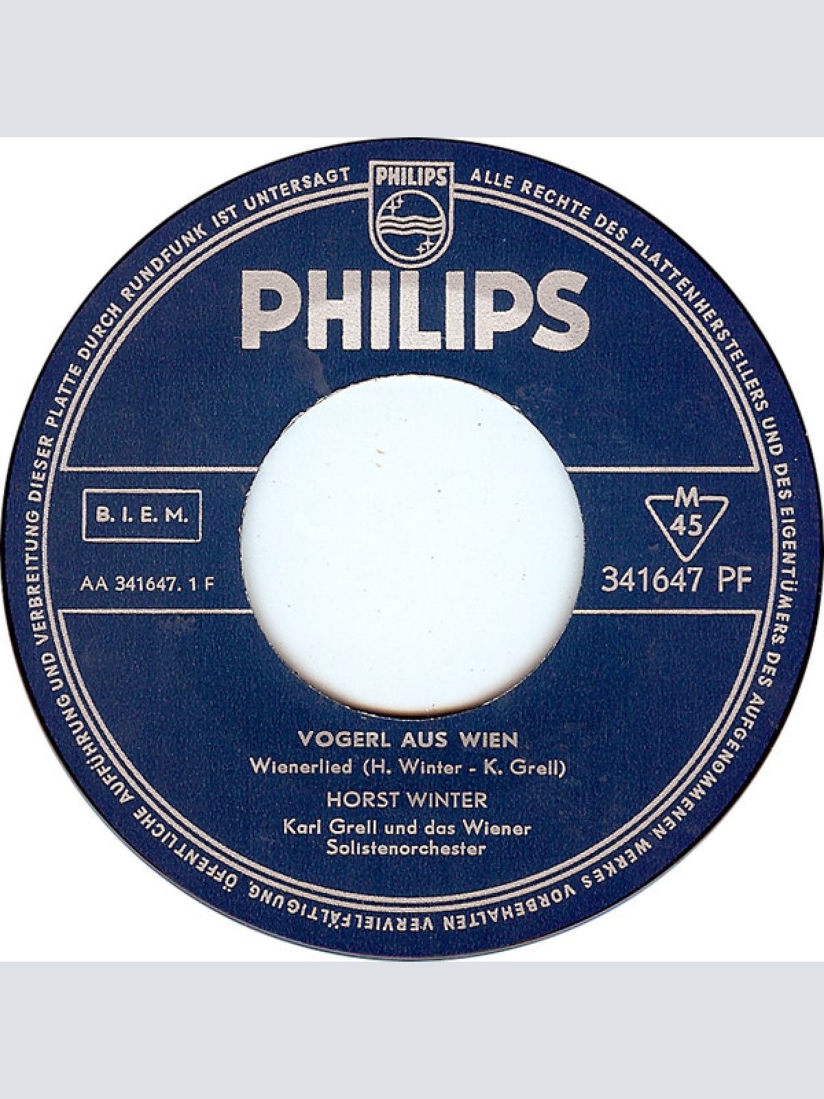 Vinyl / Horst Winter / Karl Grell Und Das Wiener Solistenorchester* - Vogerl Aus Wien / Du Altes Riesenrad