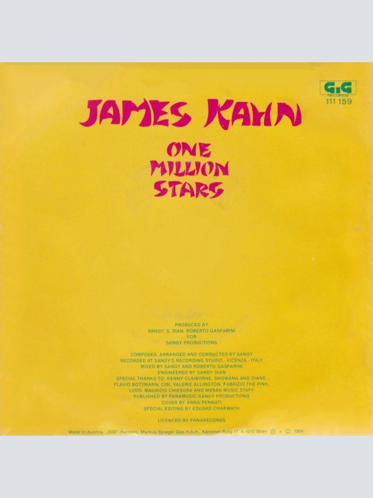 Vinyl / James Kahn - One Million Stars