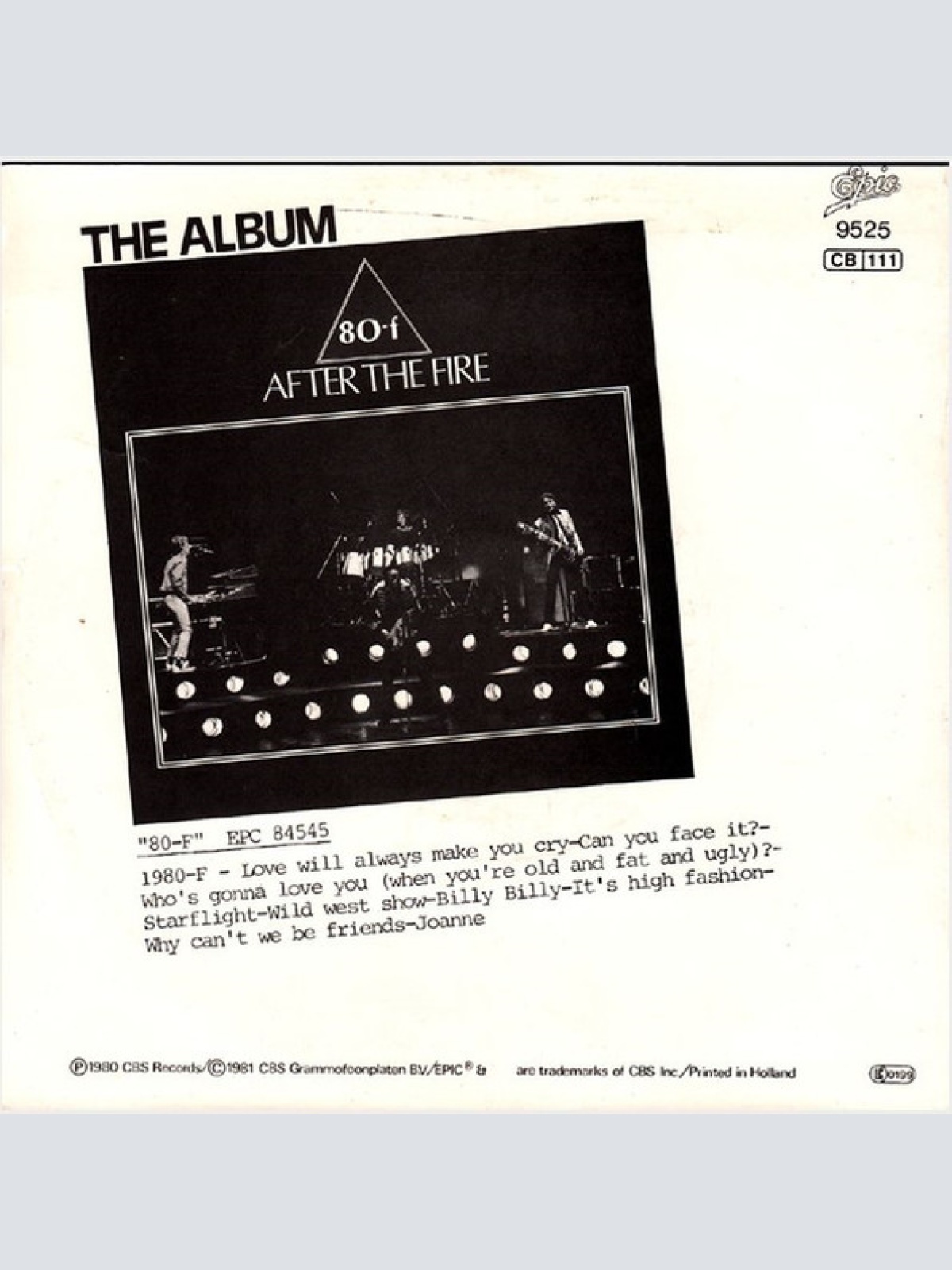 Vinyl / After The Fire - 1980-F
