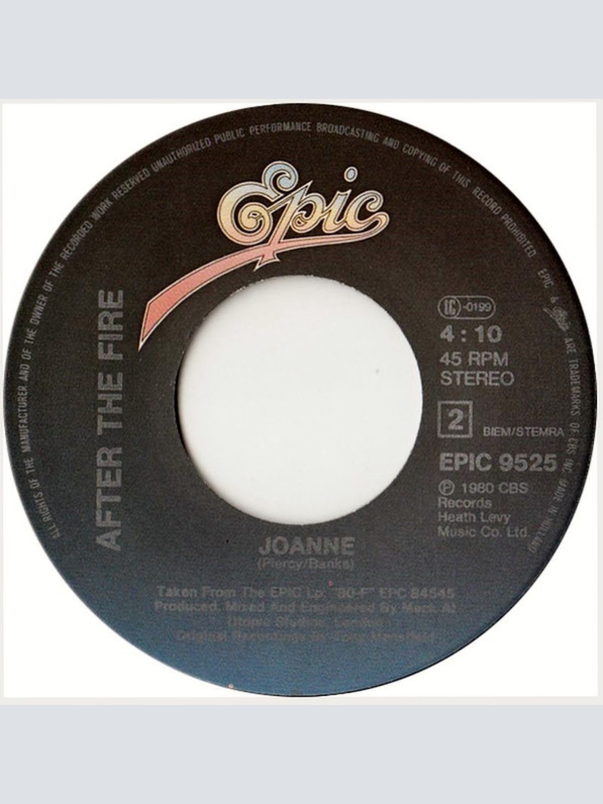 Vinyl / After The Fire - 1980-F