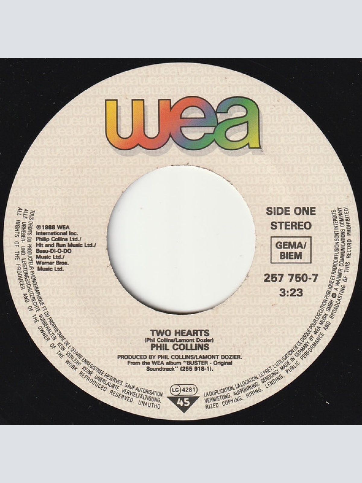 Vinyl / Phil Collins - Two Hearts