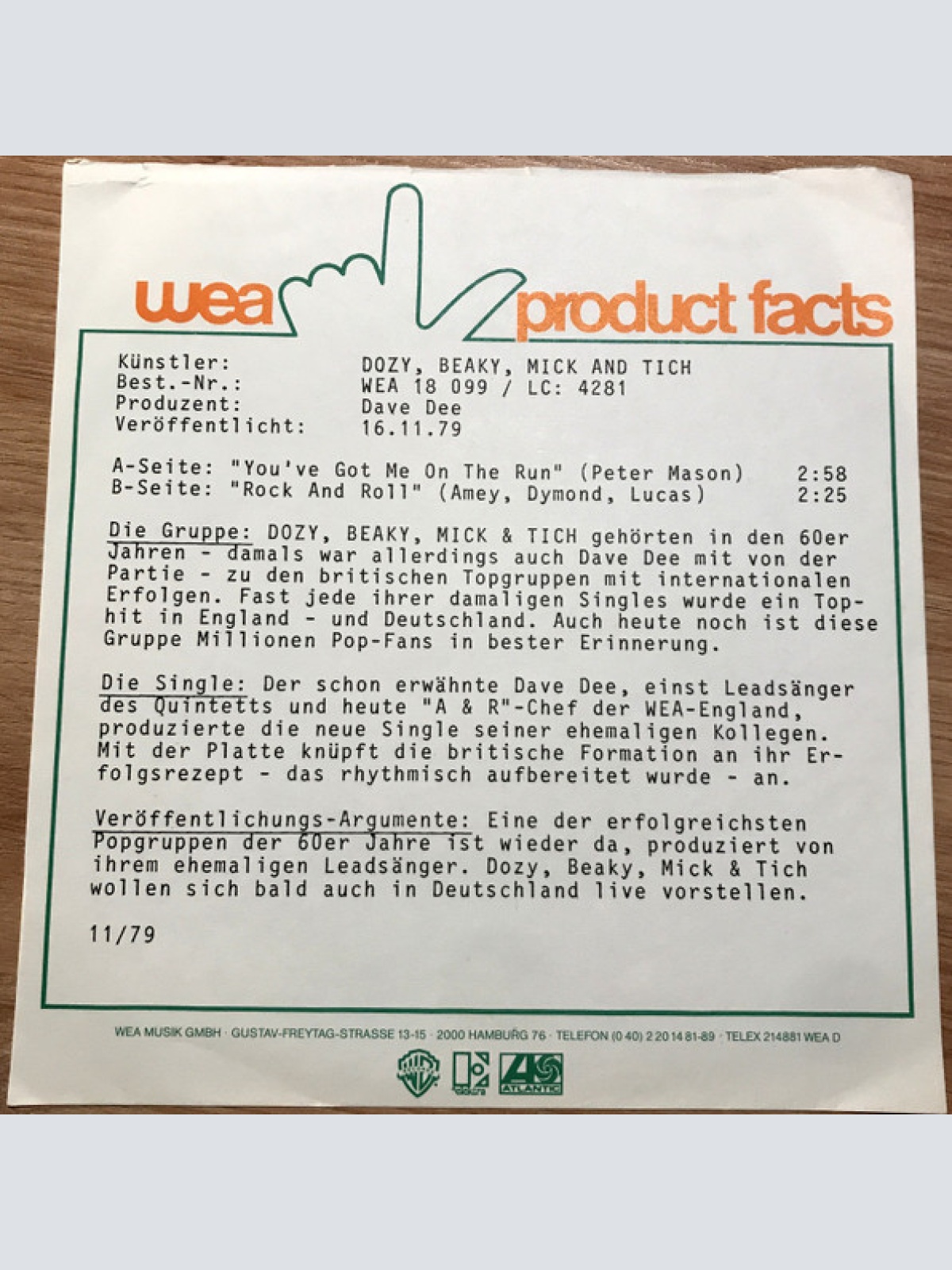 Vinyl / Dozy, Beaky, Mick & Tich - You've Got Me On The Run