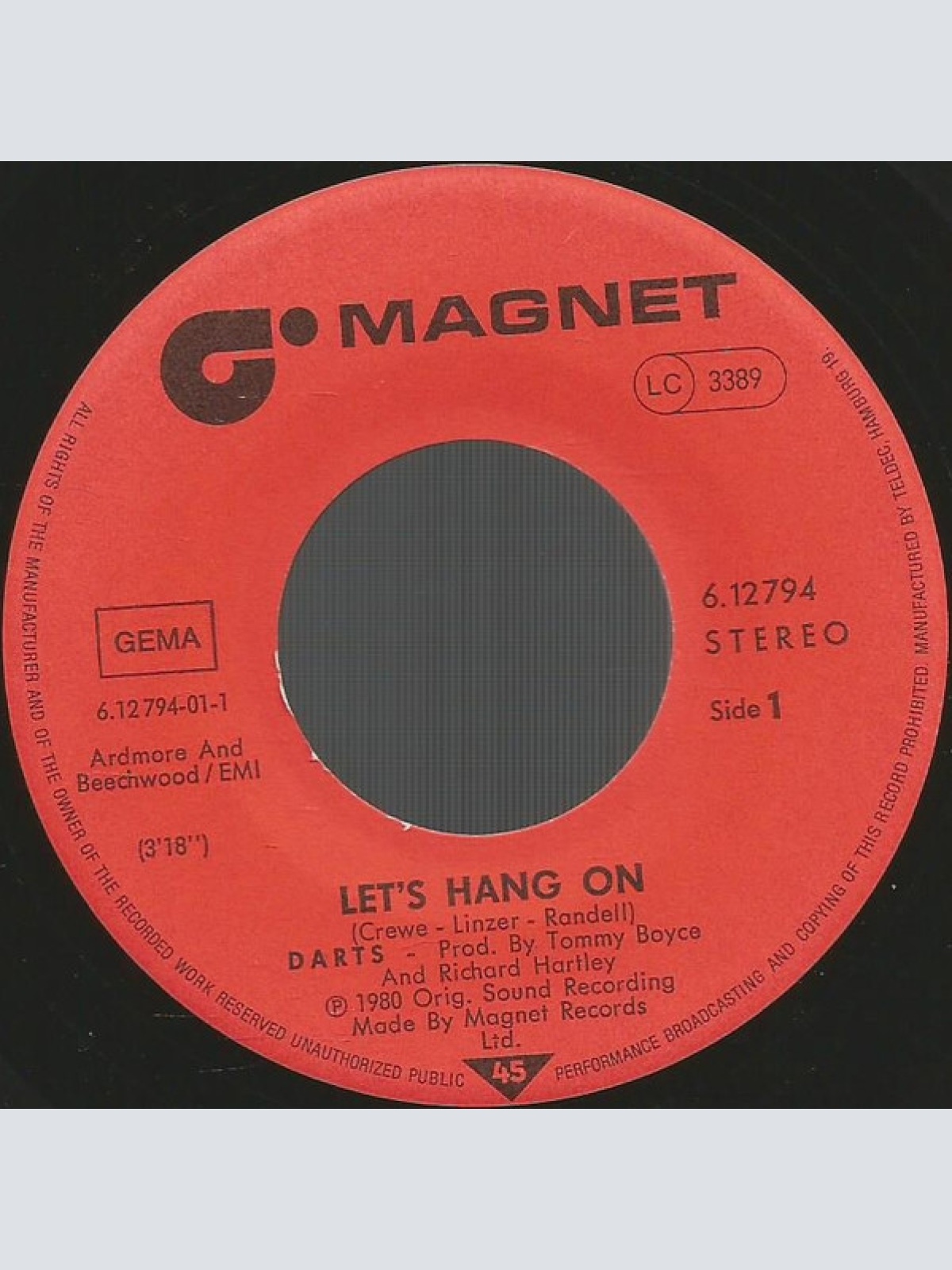 Vinyl / Darts - Let's Hang On