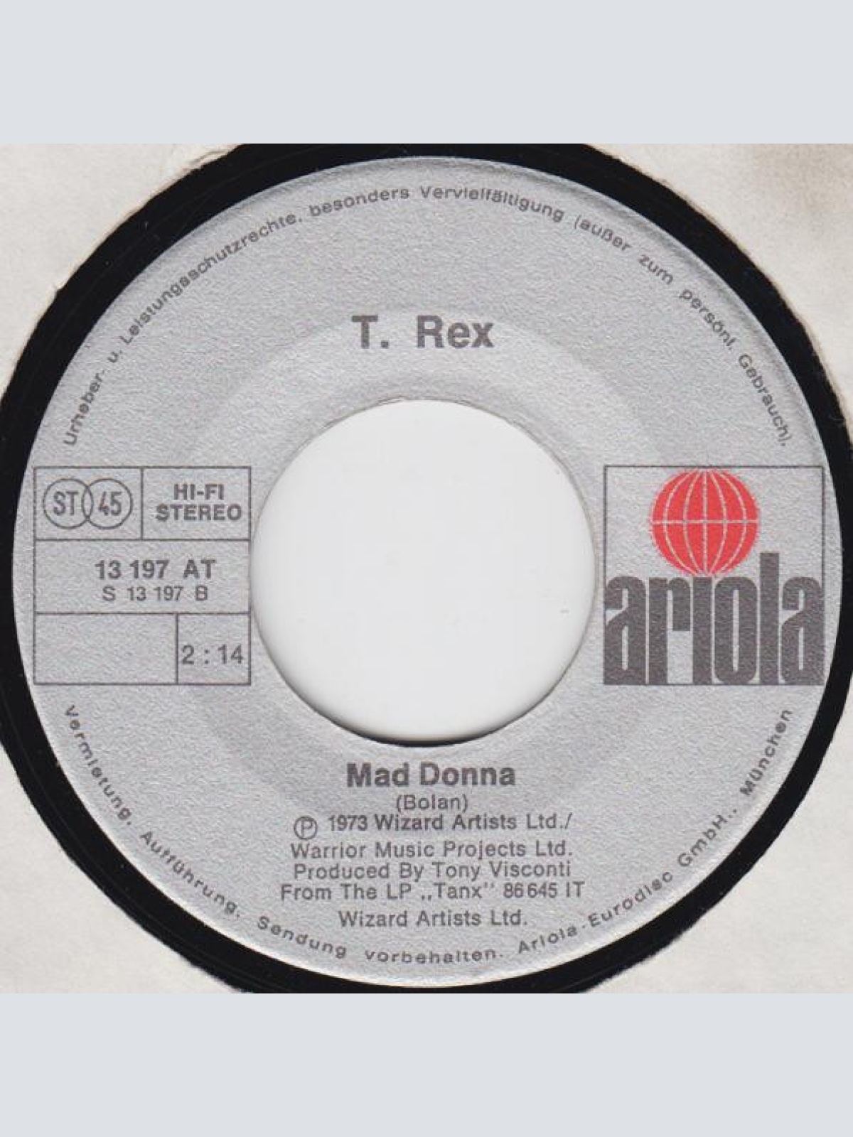 Vinyl / Marc Bolan + T. Rex - Teenage Dream / Mad Donna