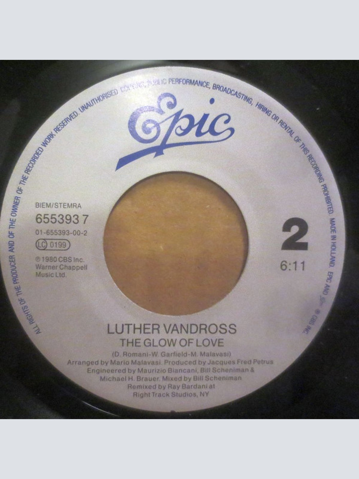 Vinyl / Luther Vandross - Never Too Much - Remix '89