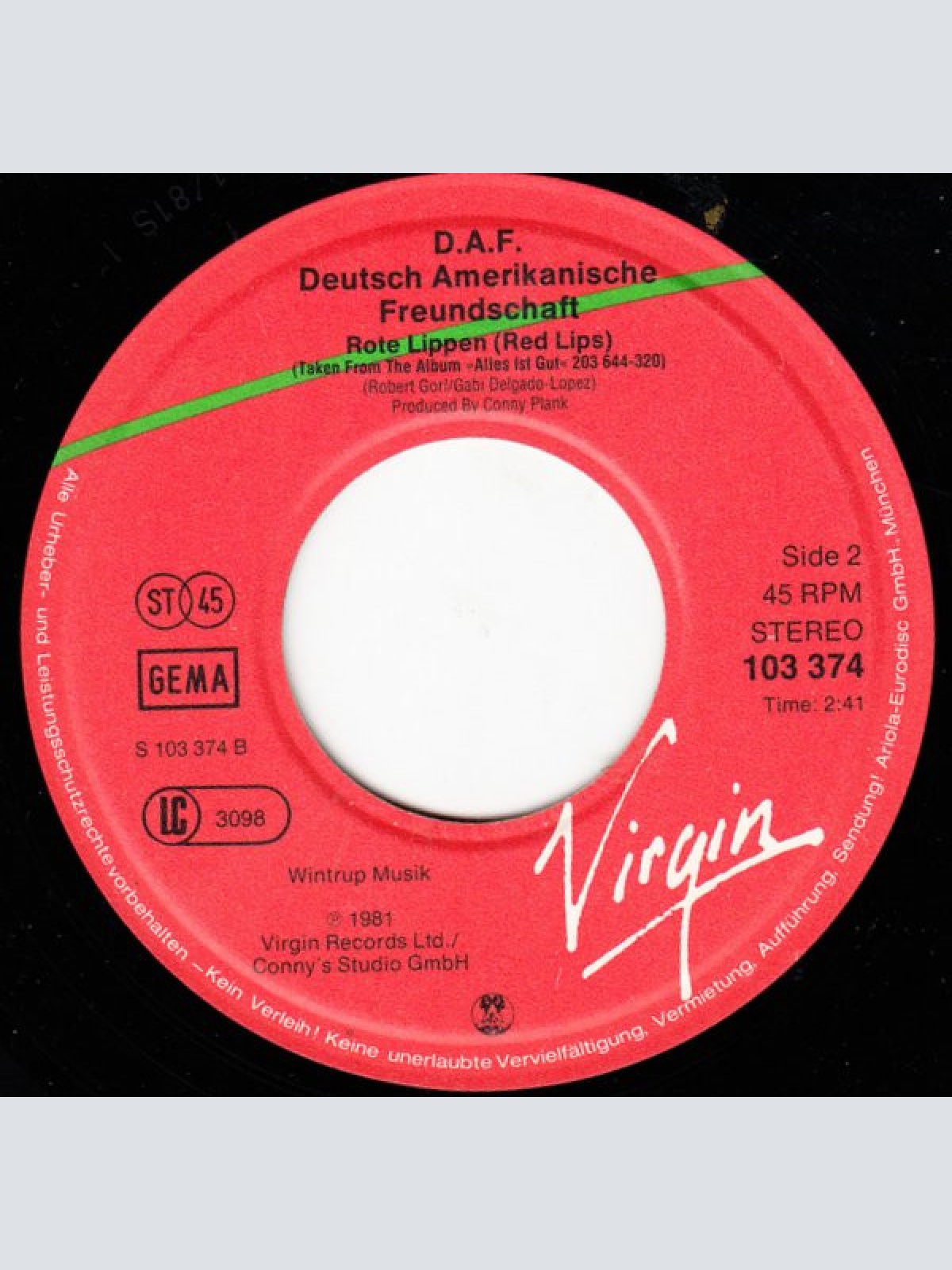 Vinyl / Deutsch Amerikanische Freundschaft - Der Räuber Und Der Prinz / Rote Lippen