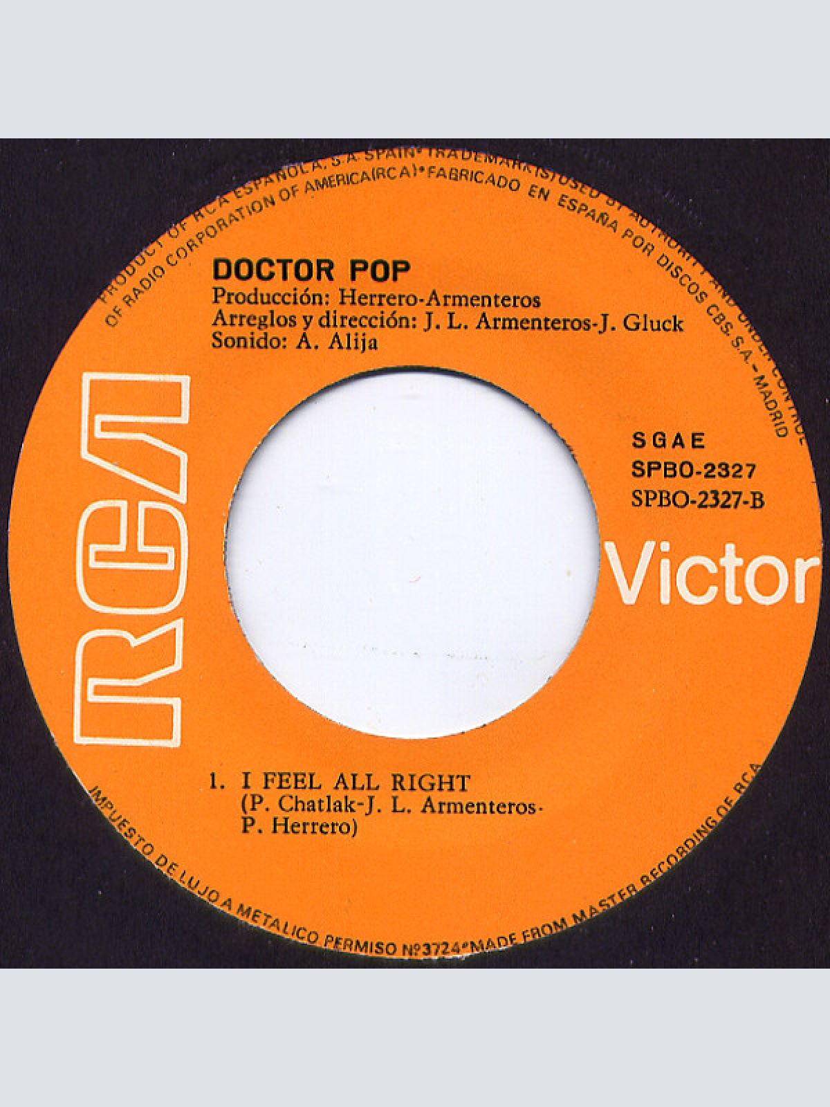 Vinyl / Doctor Pop - Sofía / I Feel All Right