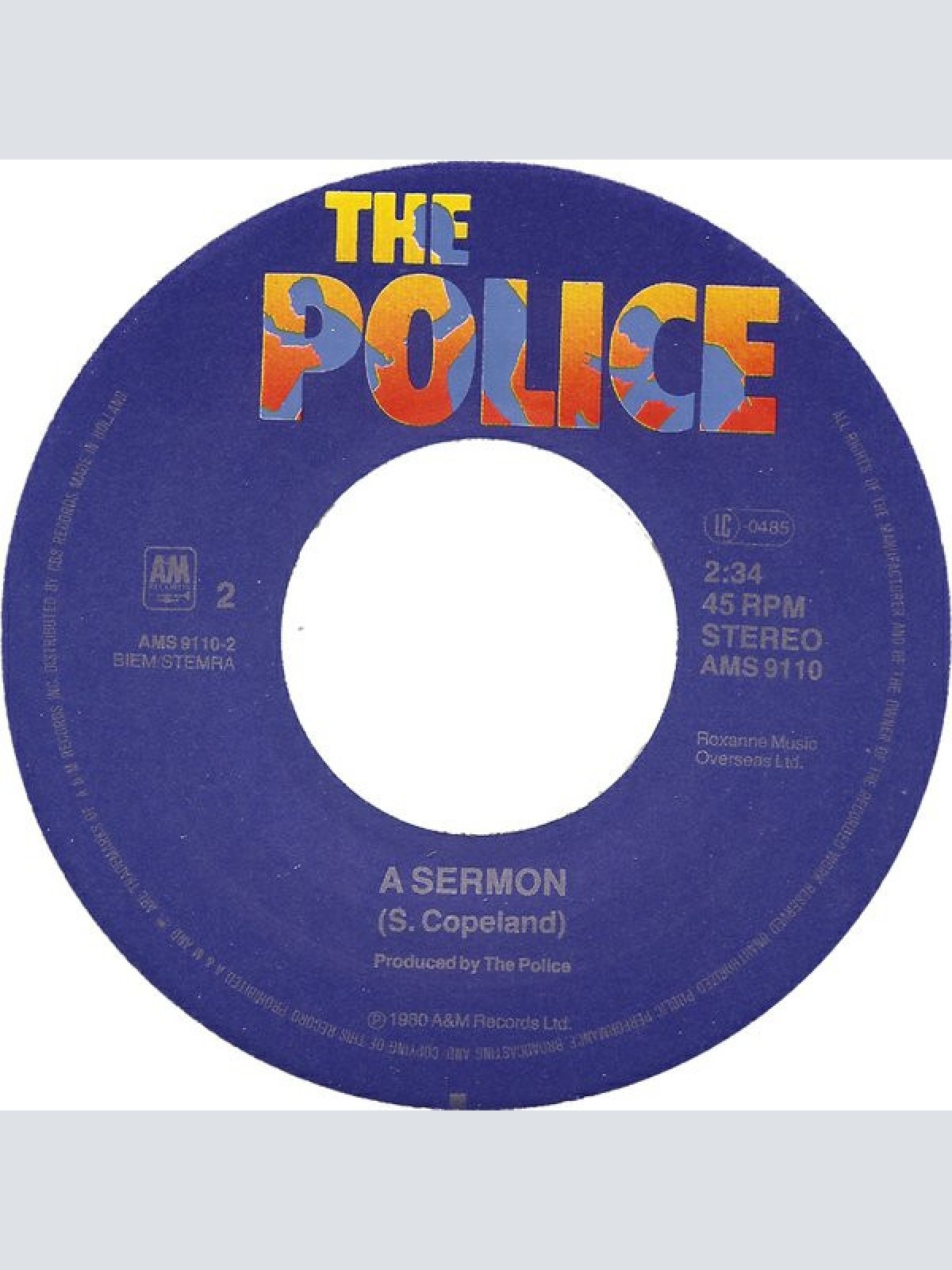 Vinyl / The Police - De Do Do Do De Da Da Da