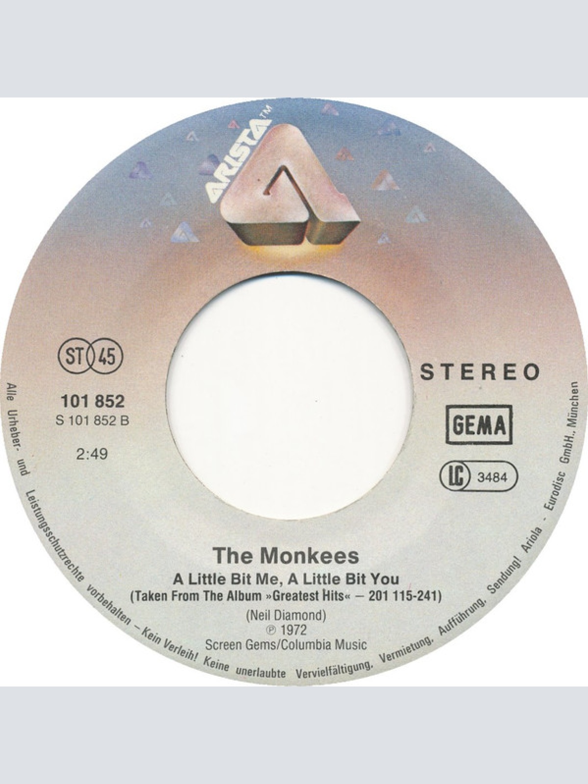 Vinyl / The Monkees - I'm A Believer / A Little Bit Me, A Little Bit You