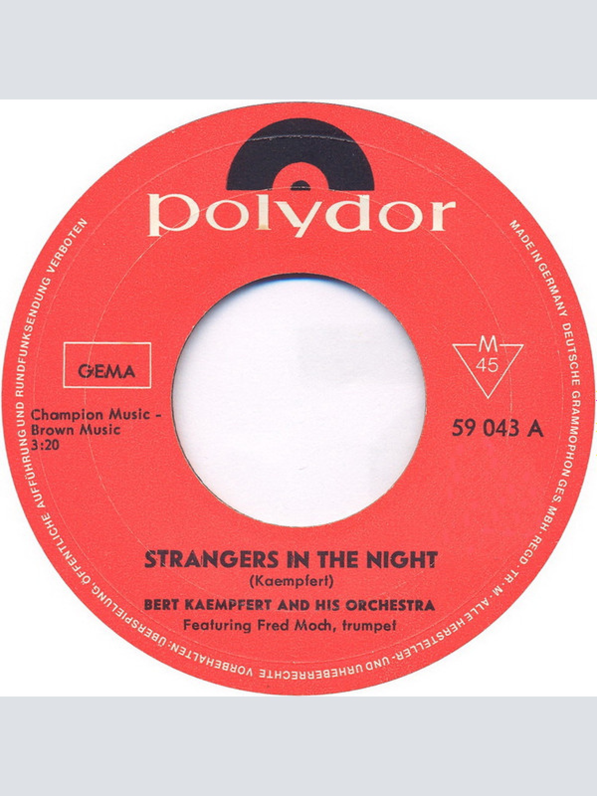 Vinyl / Bert Kaempfert And His Orchestra* Featuring Fred Moch - Strangers In The Night