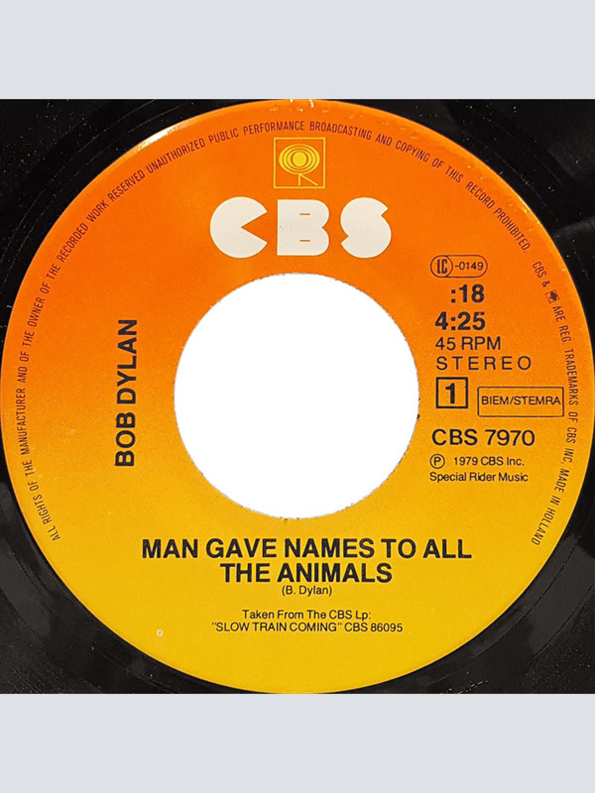 Vinyl / Bob Dylan - Man Gave Names To All The Animals