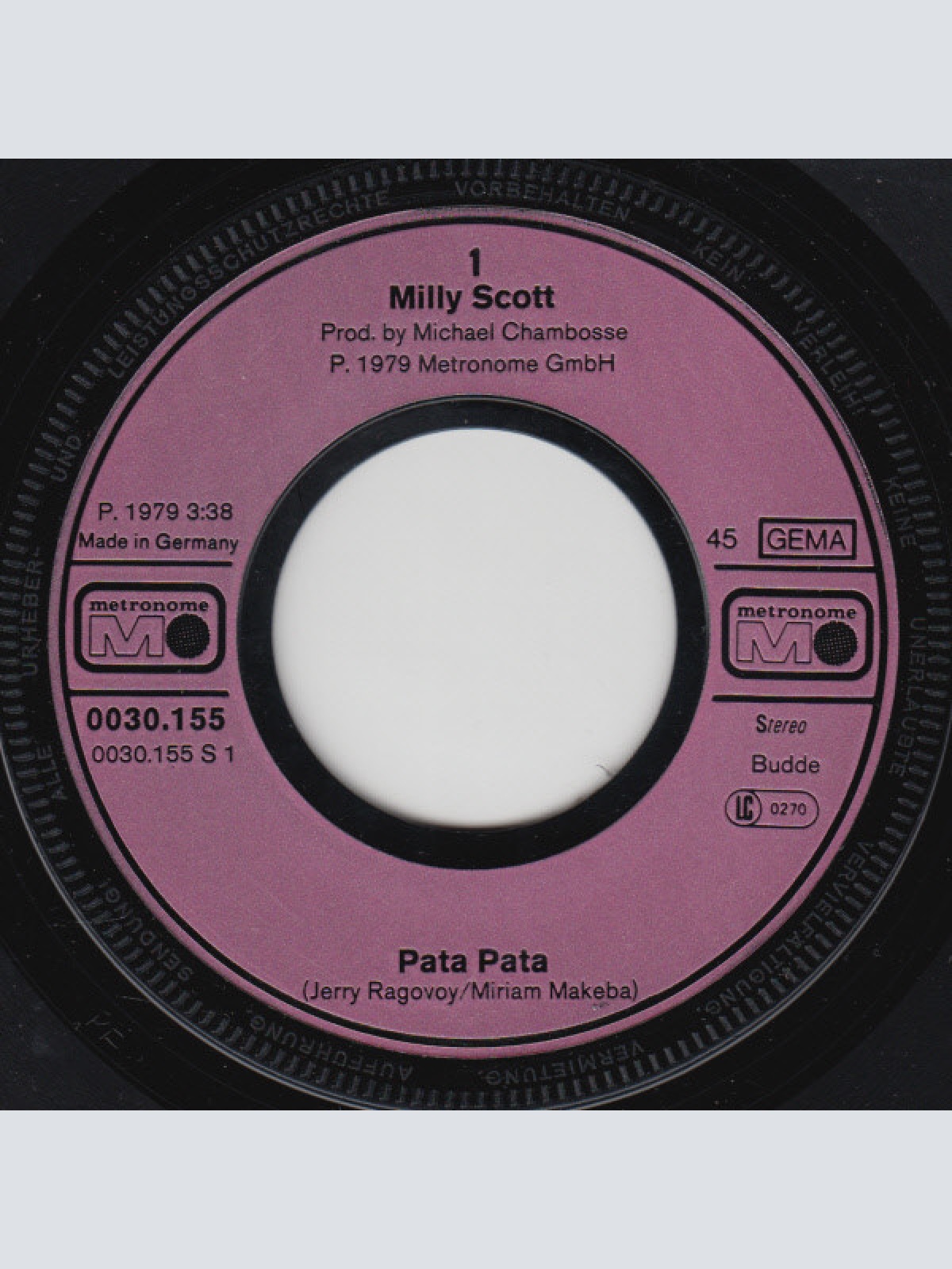 Vinyl / Milly Scott - Pata Pata