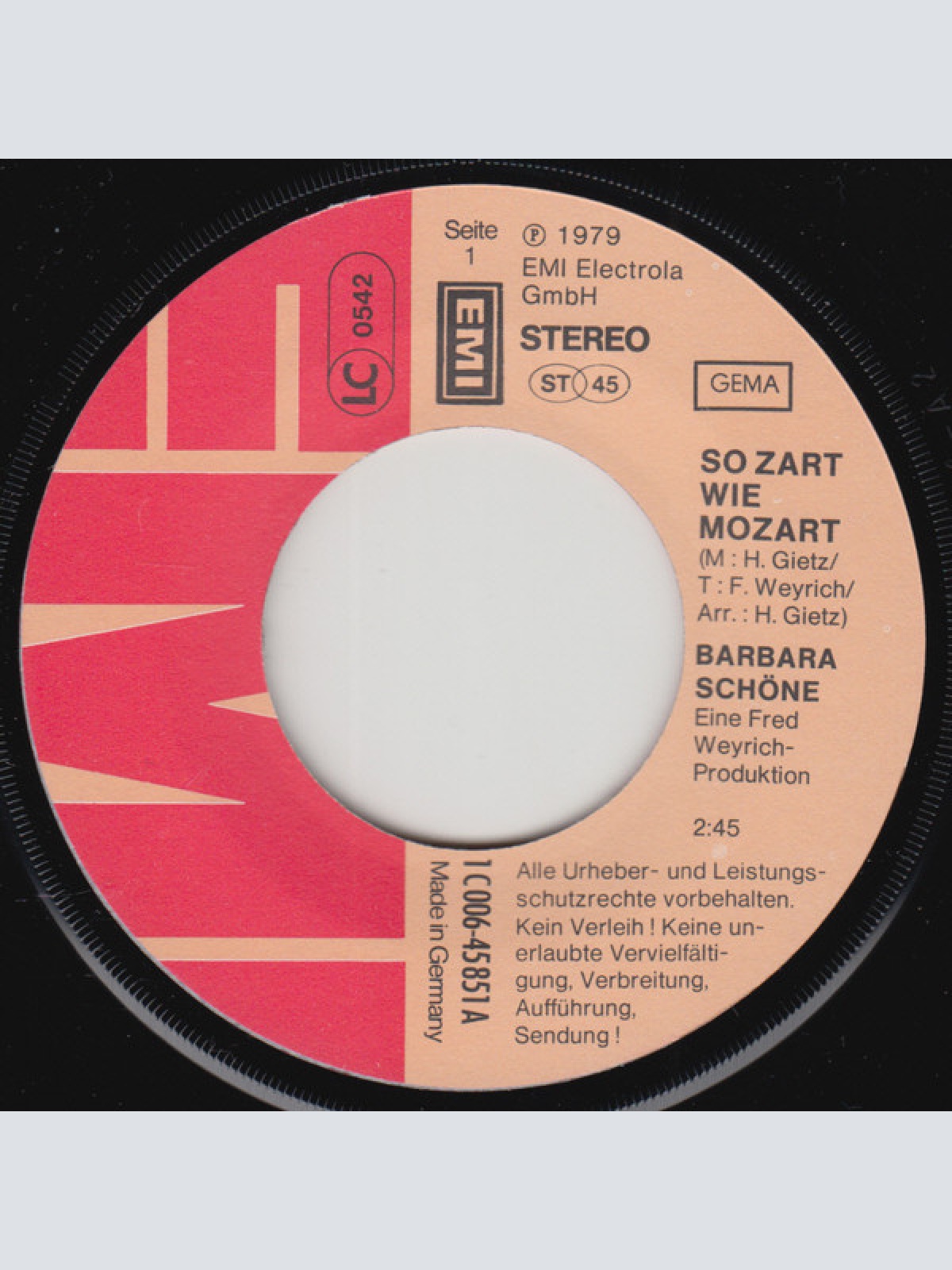 Vinyl / Barbara Schöne - So Zart Wie Mozart / Telegramm Aus Hollywood