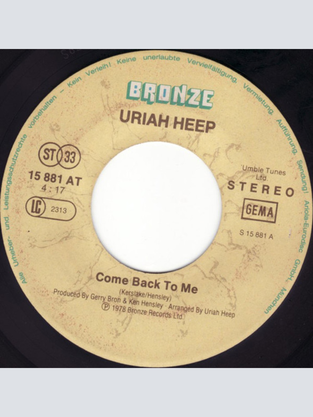 Vinyl / Uriah Heep - Come Back To Me