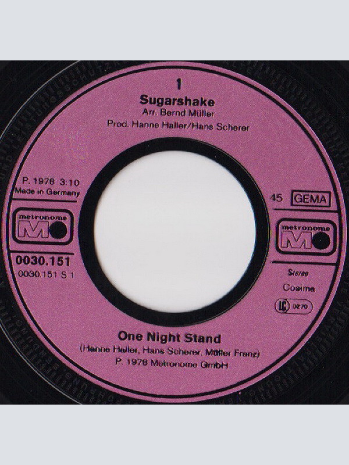 Vinyl / Sugarshake - One Night Stand