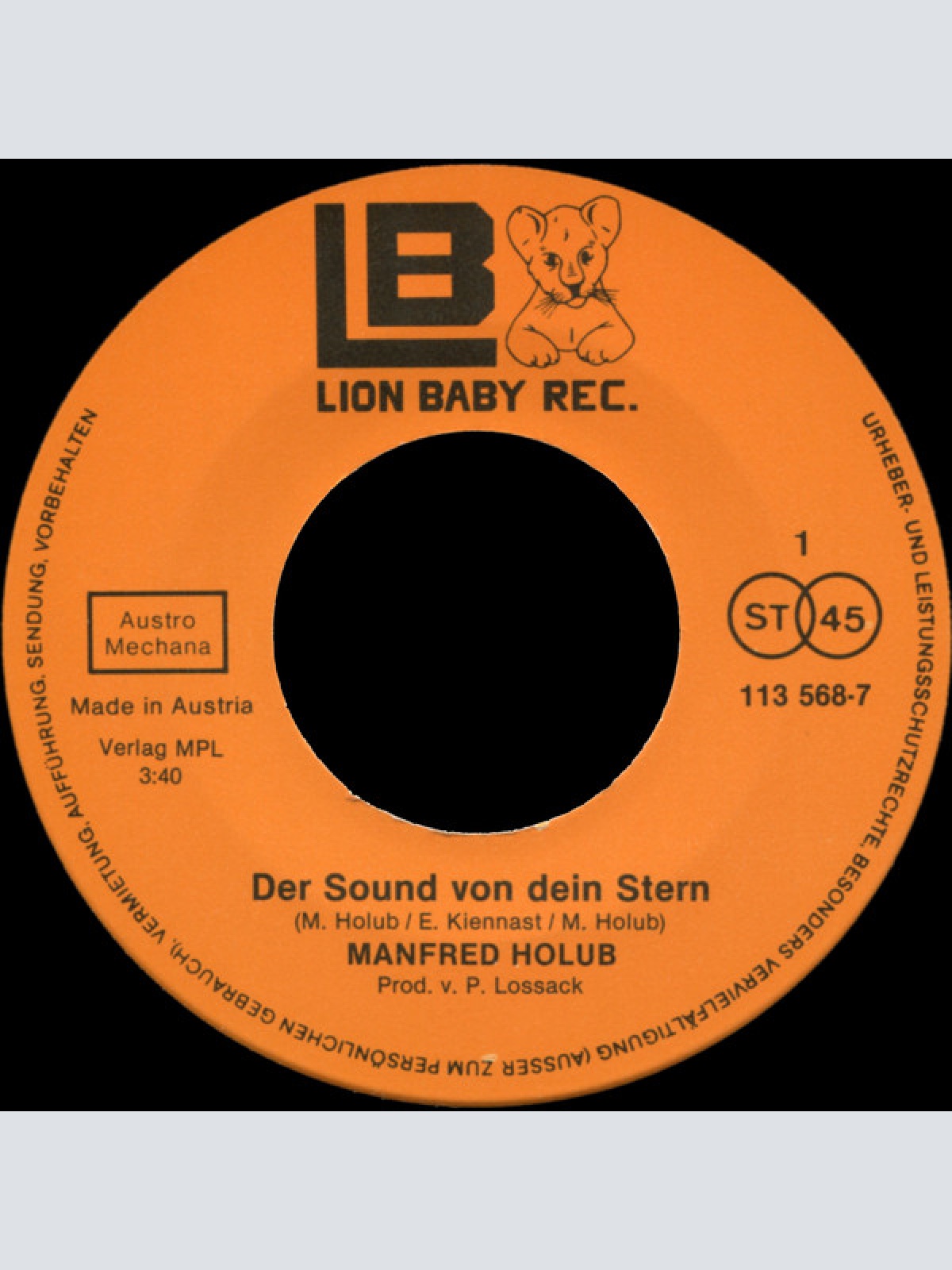 Vinyl / Manfred Holub - ... Der Sound Von Dein Stern