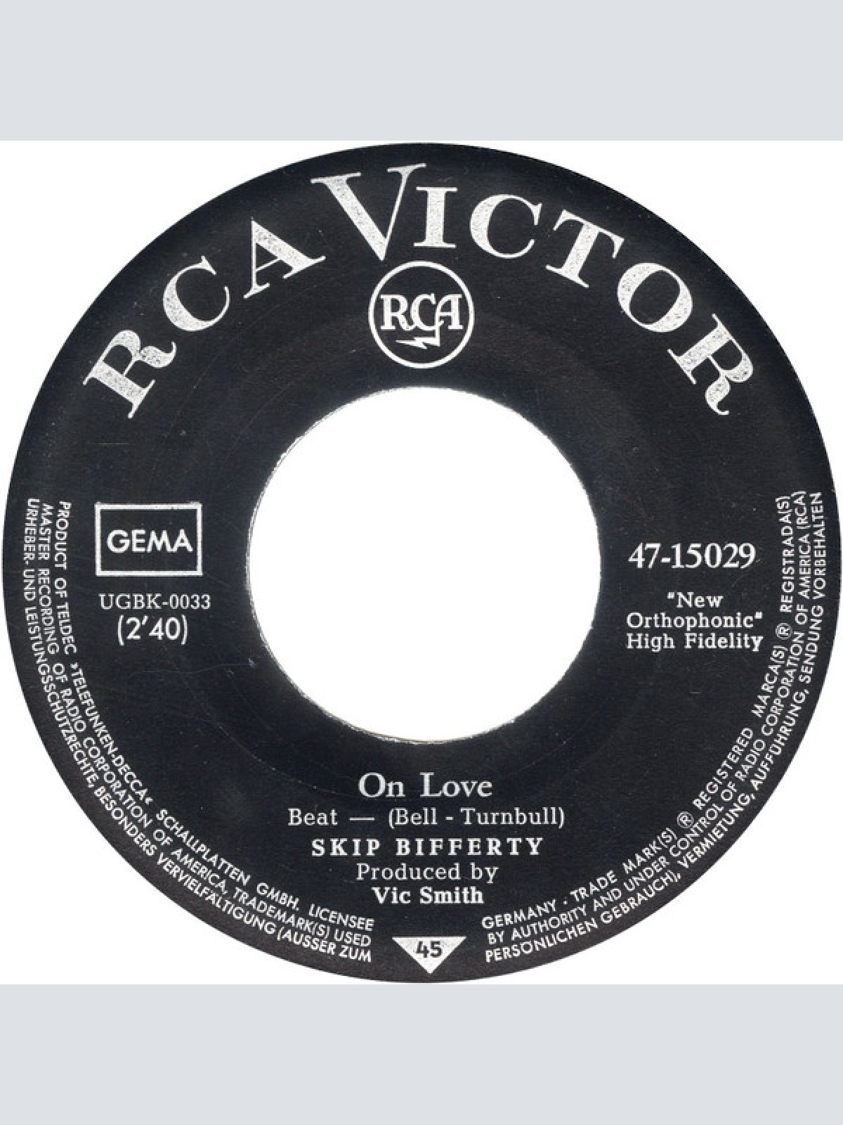 Vinyl / Skip Bifferty - On Love / Cover Girl