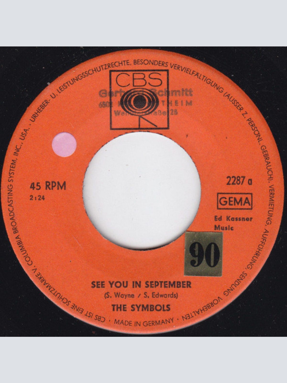 Vinyl / The Symbols - See You In September