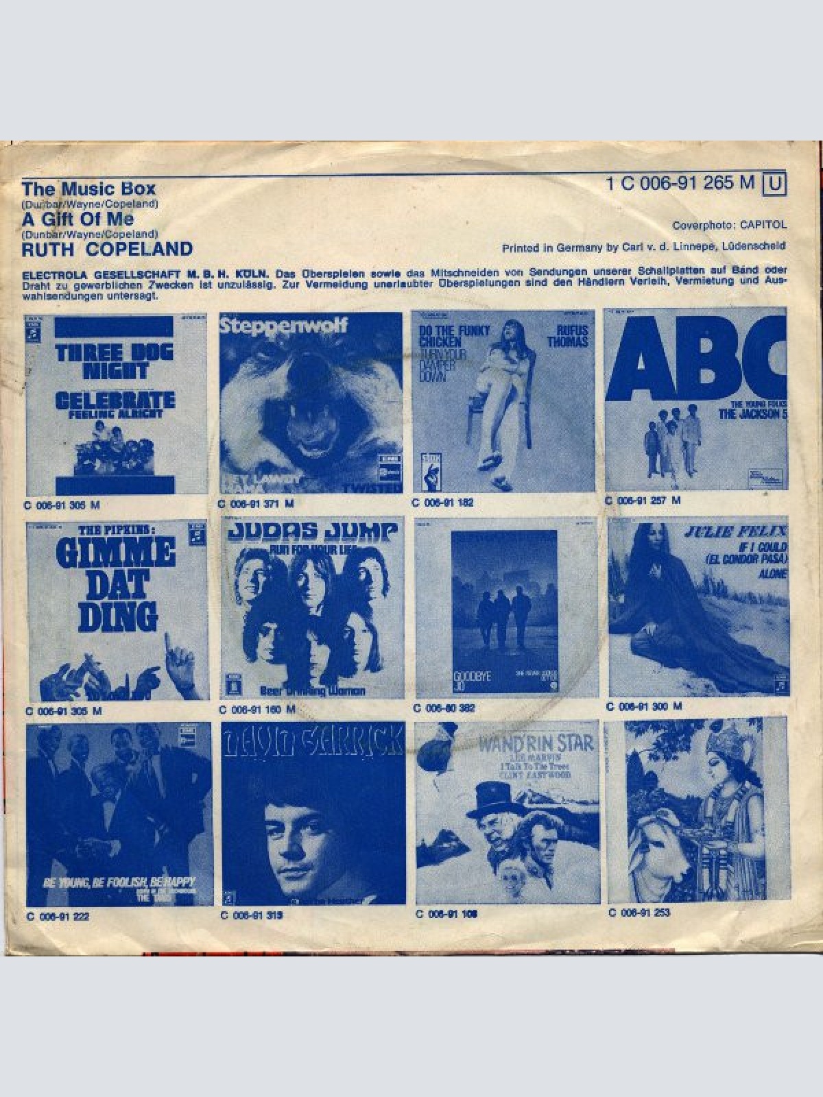 Vinyl / Ruth Copeland - The Music Box  / A Gift Of Me