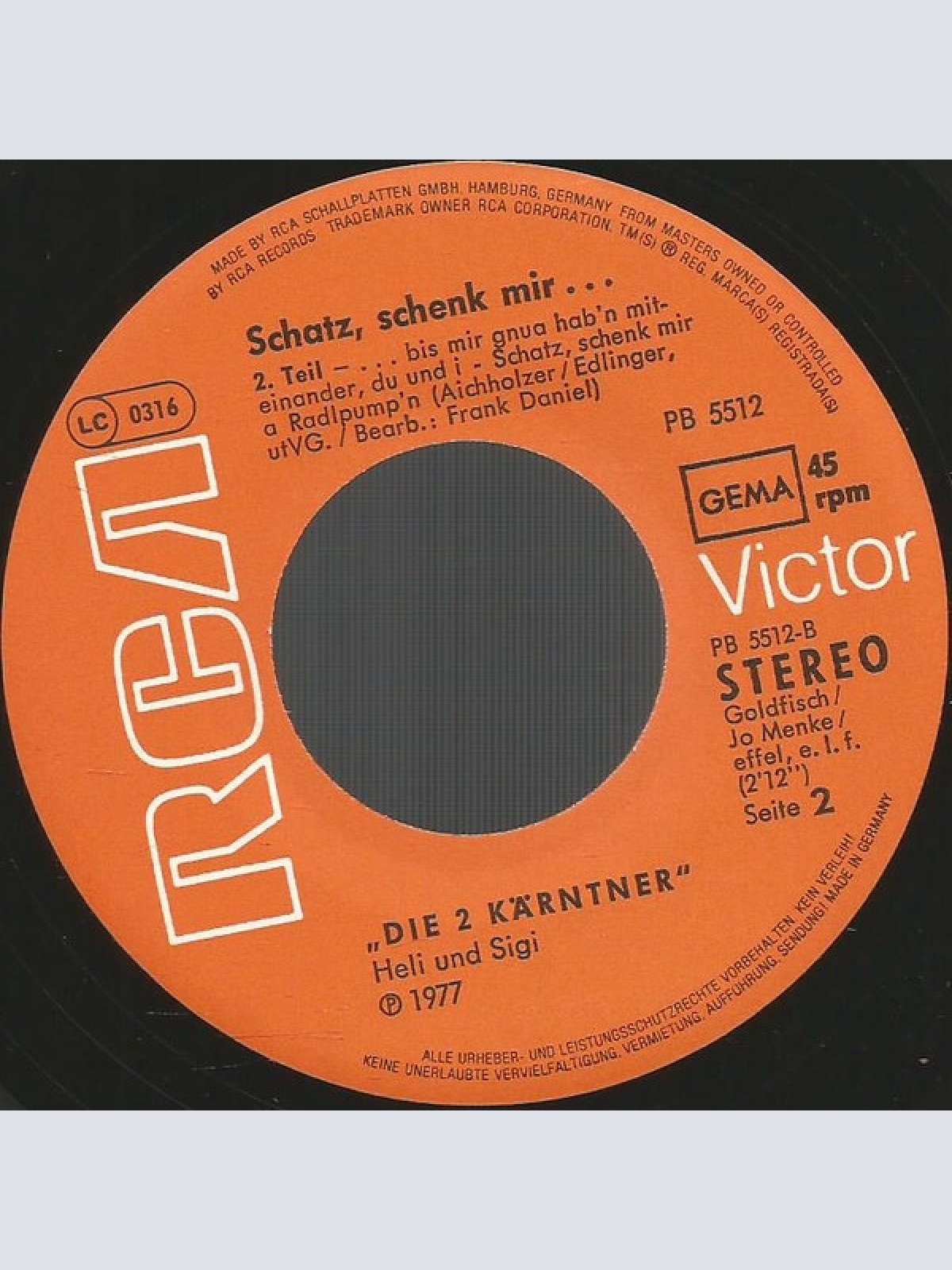 Vinyl / Die 2 Kärntner Heli & Sigi - Schatz, Schenk Mir...