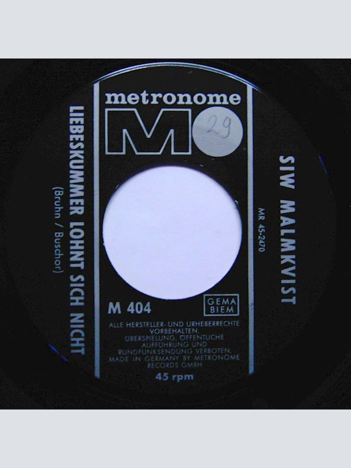 Vinyl / Siw Malmkvist - Liebeskummer Lohnt Sich Nicht