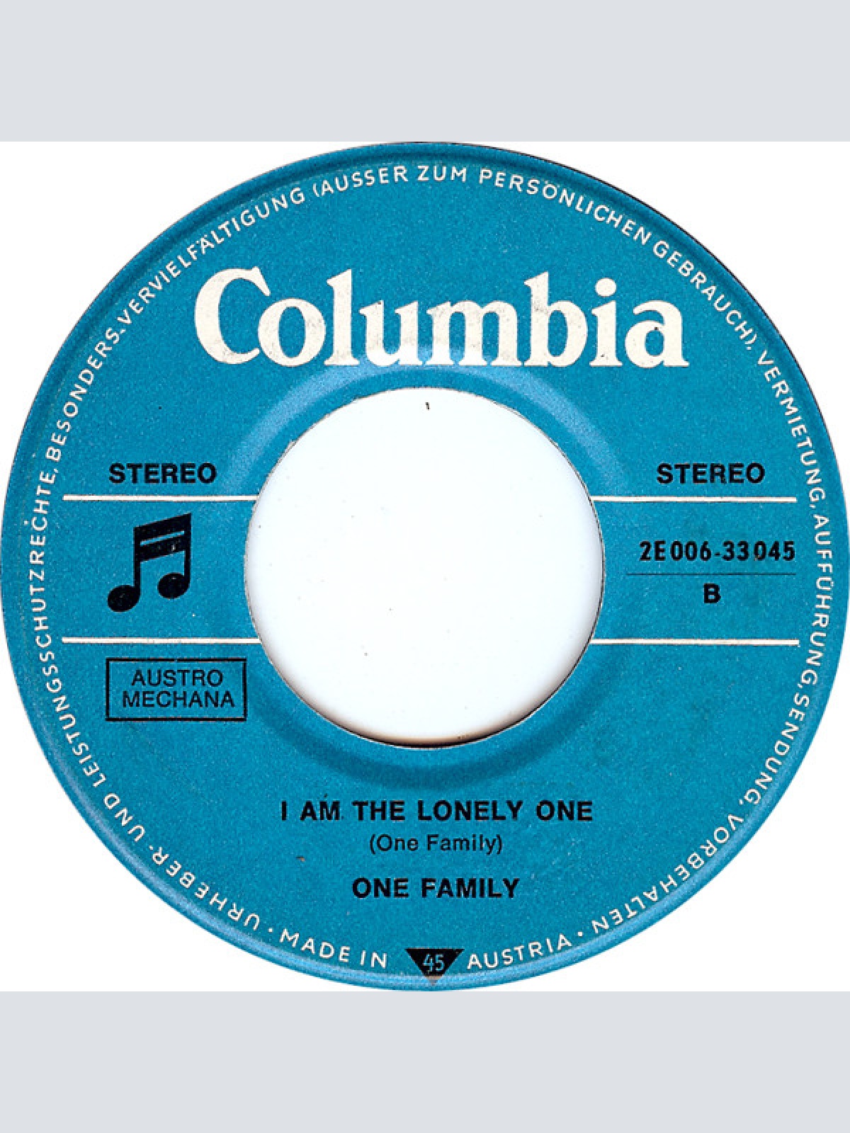 Vinyl / One Family (2) - Why Must We Say Good-Bye / I Am The Lonely One