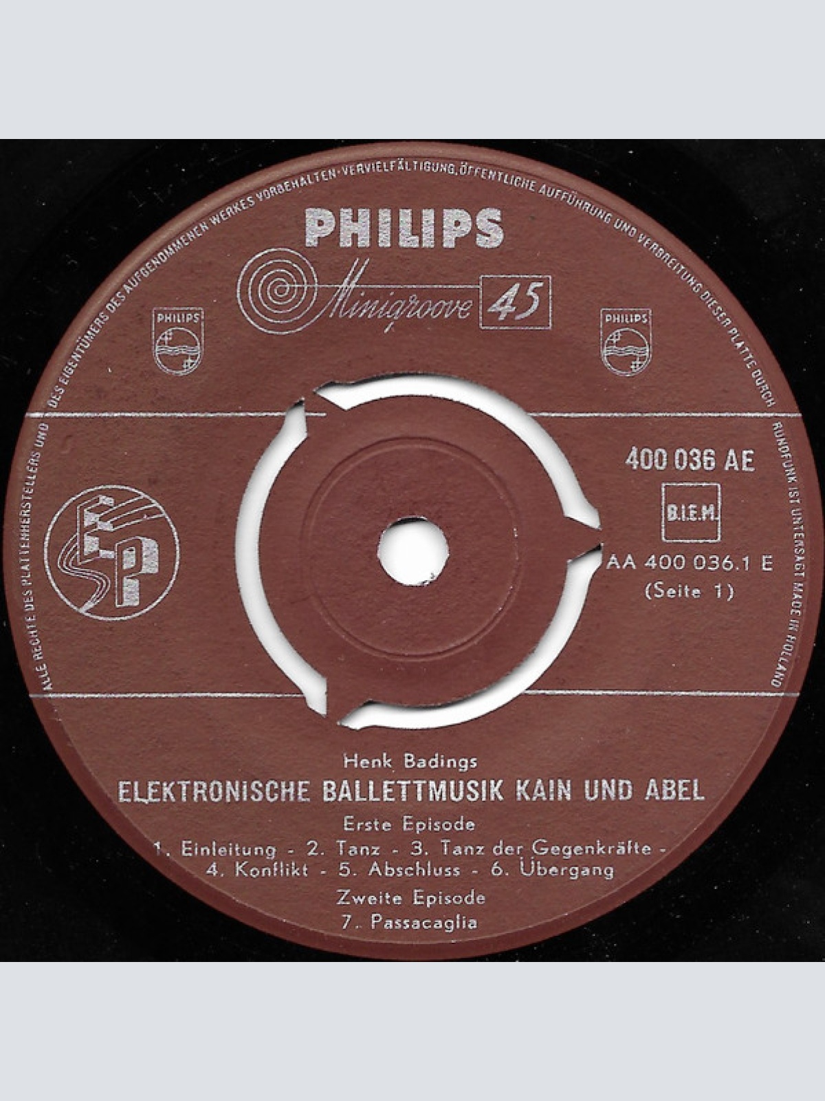 Vinyl / H. Badings* - Electronic Ballet Music "Cain And Abel"