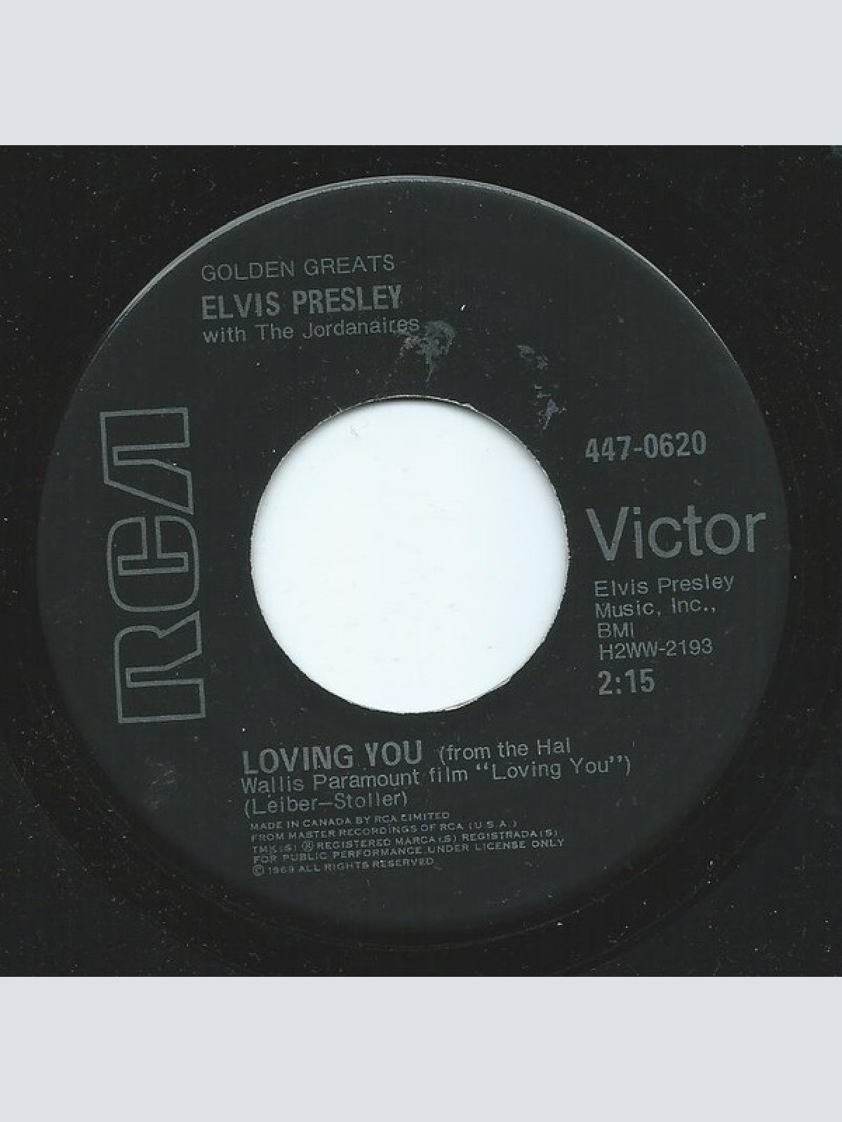Vinyl / Elvis Presley With The Jordanaires - (Let Me Be Your) Teddy Bear / Loving You