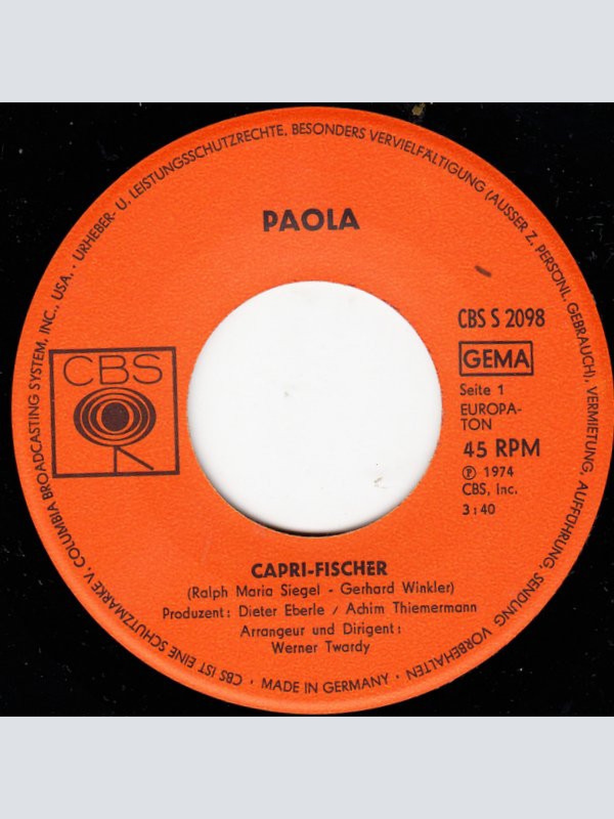 Vinyl / Paola (2) - Capri-Fischer