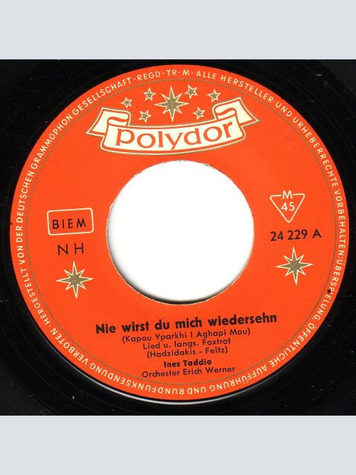 Vinyl / Ines Taddio - Nie Wirst Du Mich Wiedersehn / Salute! Cin-Cin