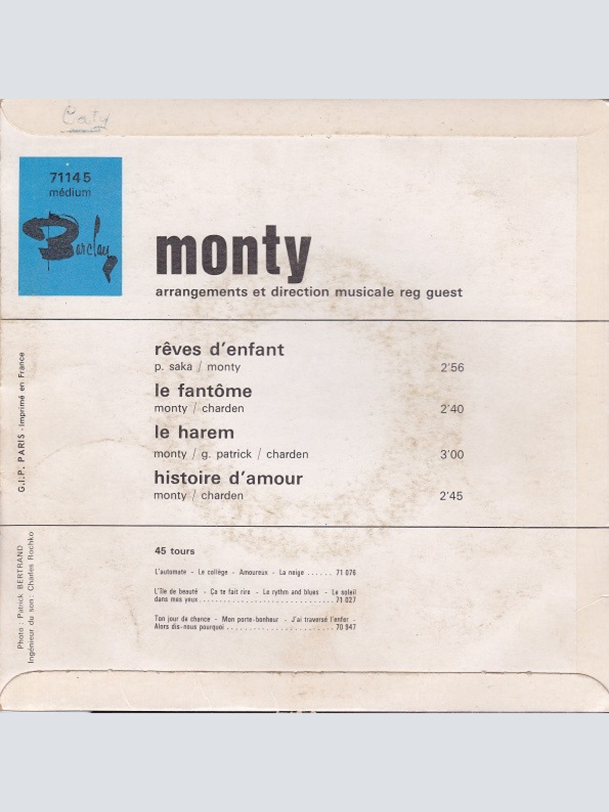 Vinyl / Monty (6) - Rêves D'enfant