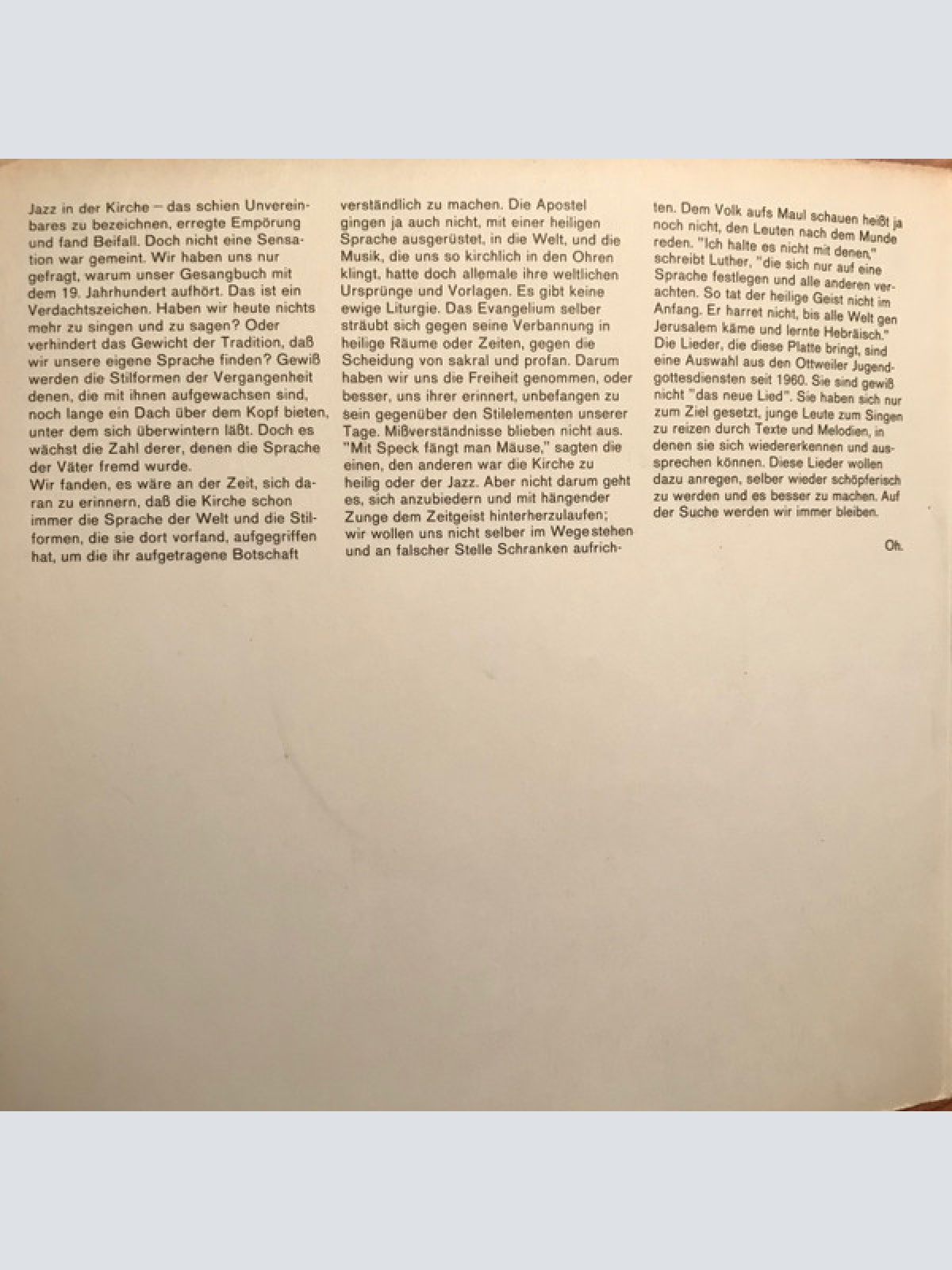 Vinyl / Chorgruppe Und Instrumentalisten Der Evangelischen Kirchengemeinde Ottweiler/Saar - Auferstanden Bist Du (Ein Jugendgottesdienst In Ottweiler)