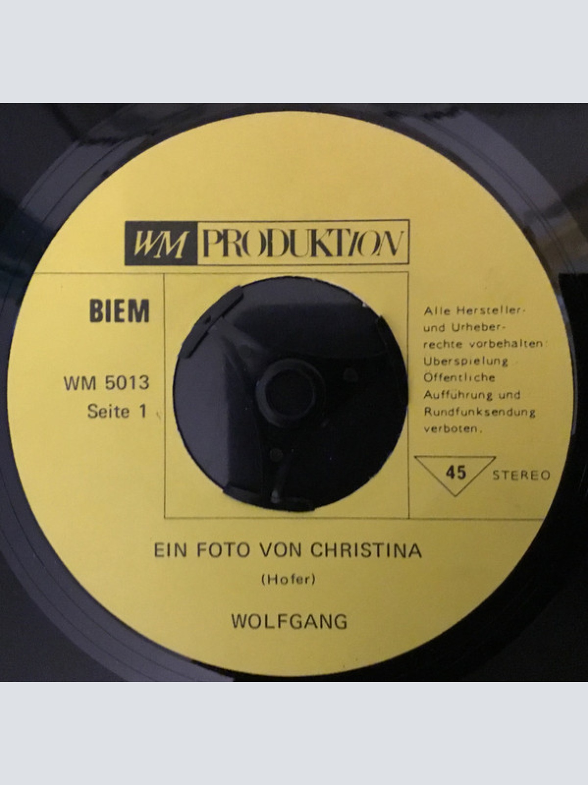 Vinyl / Wolfgang* - Ein Foto Von Christina / Freitagmorgen