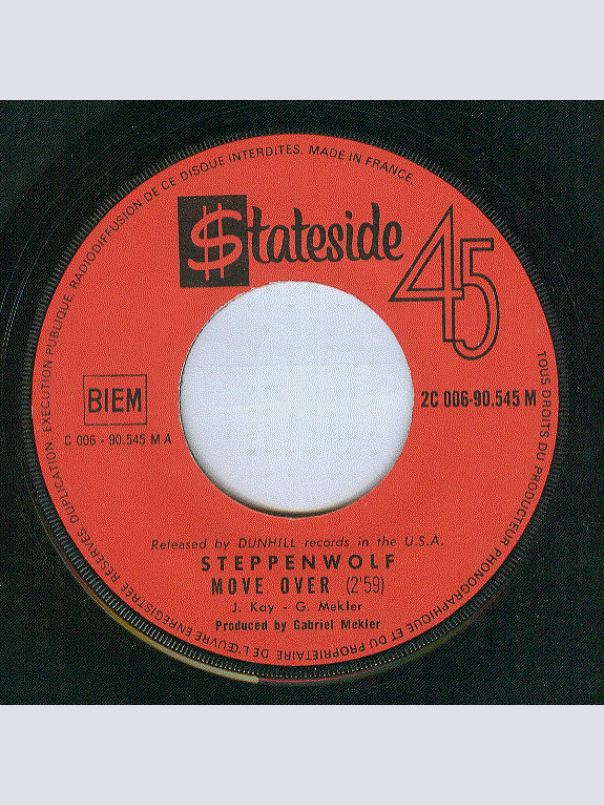 Vinyl / Steppenwolf - Move Over / Power Play