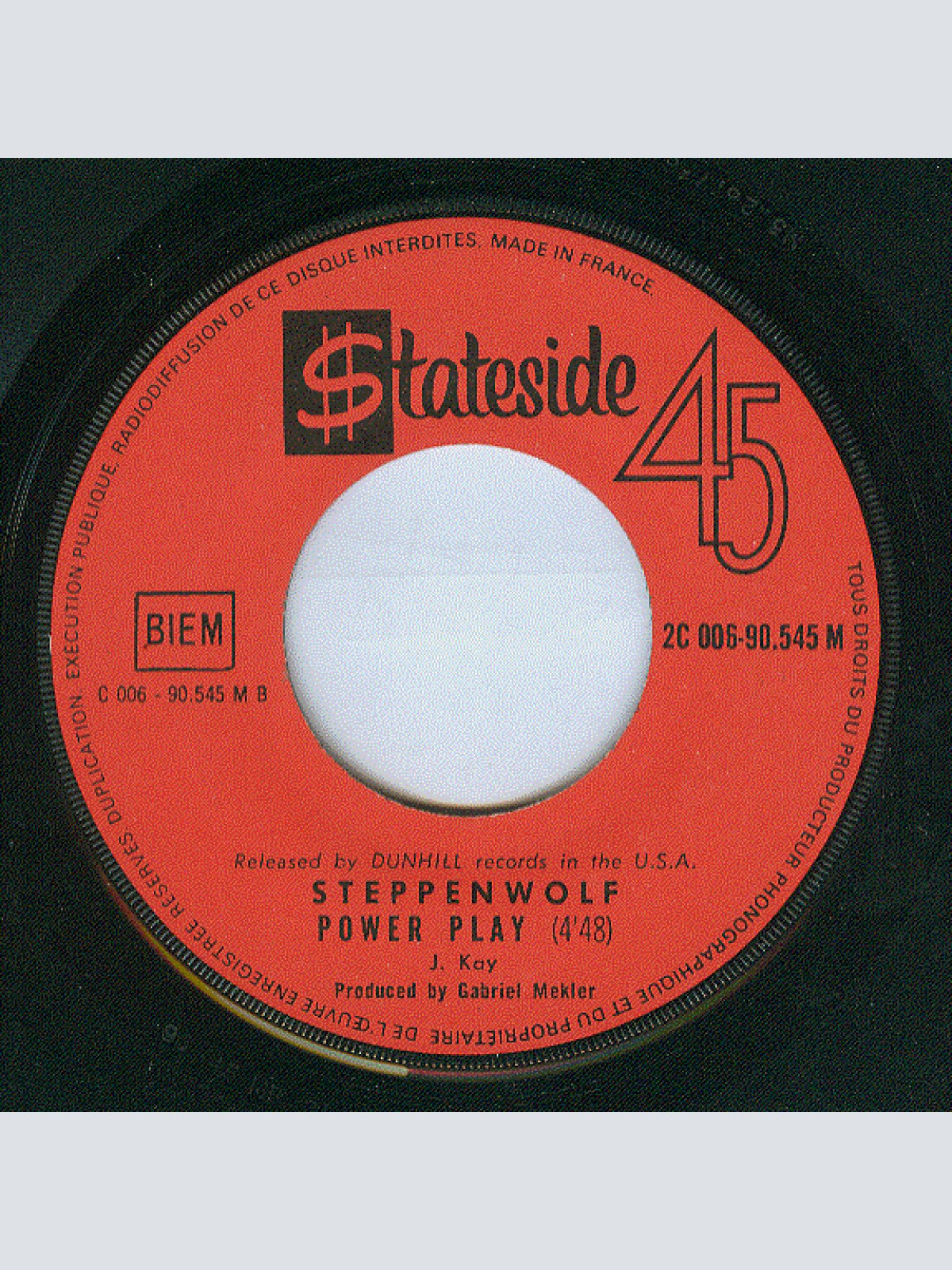 Vinyl / Steppenwolf - Move Over / Power Play