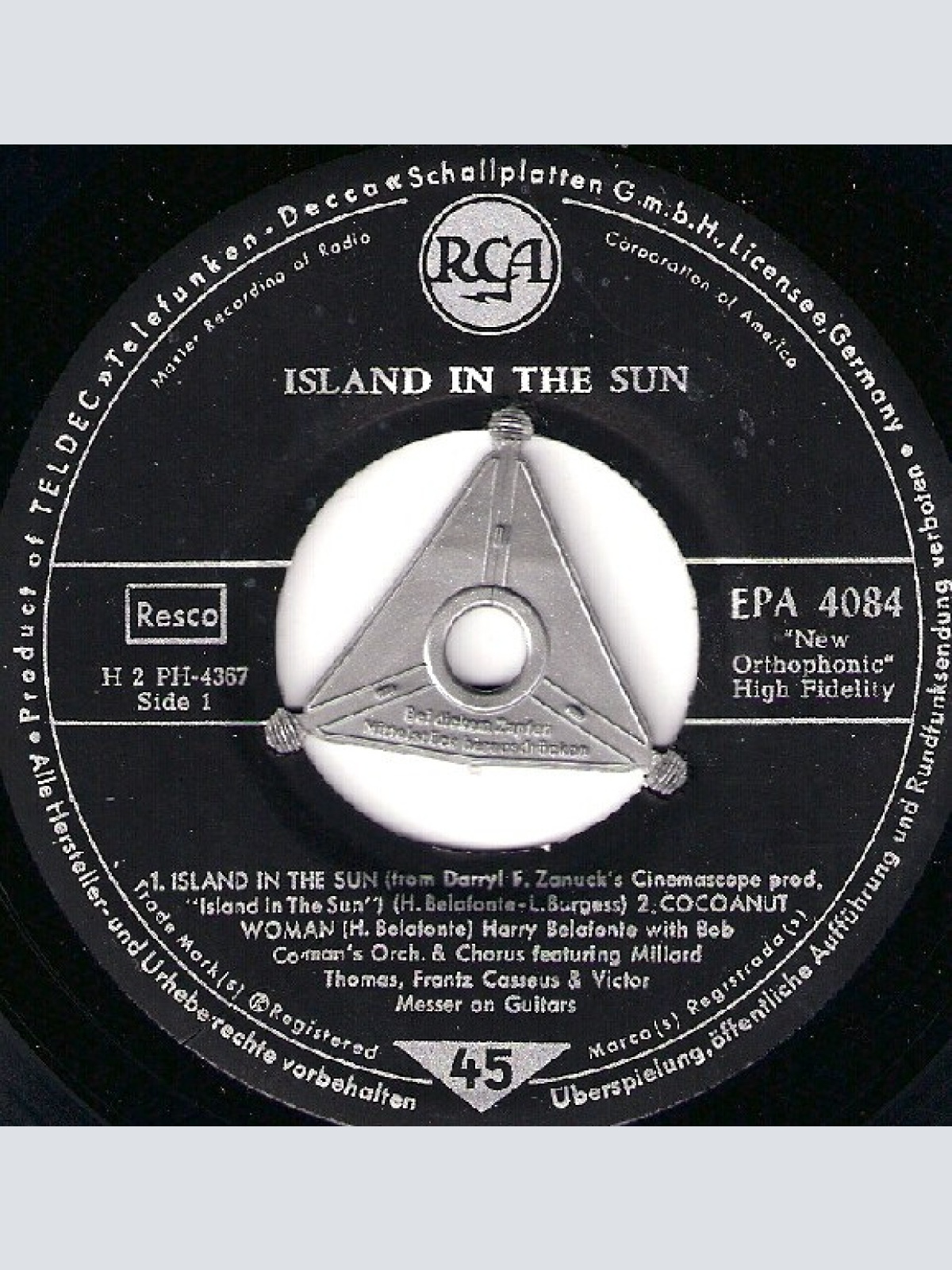 Vinyl / Harry Belafonte - Island In The Sun (Musik Aus Dem Centfox-Film "Heisse Erde")