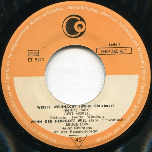 Vinyl / Gert Morell / Bruce Low / Robert Benett / Harald Gregor - Weiße Weihnachten / Wenn Der Herrgott Will / Alle Wasser Dieser Erde / Nimm Die Menschen Wie Sie Sind