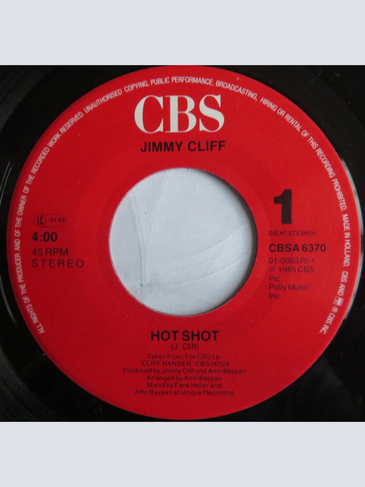 Vinyl / Jimmy Cliff - Hot Shot