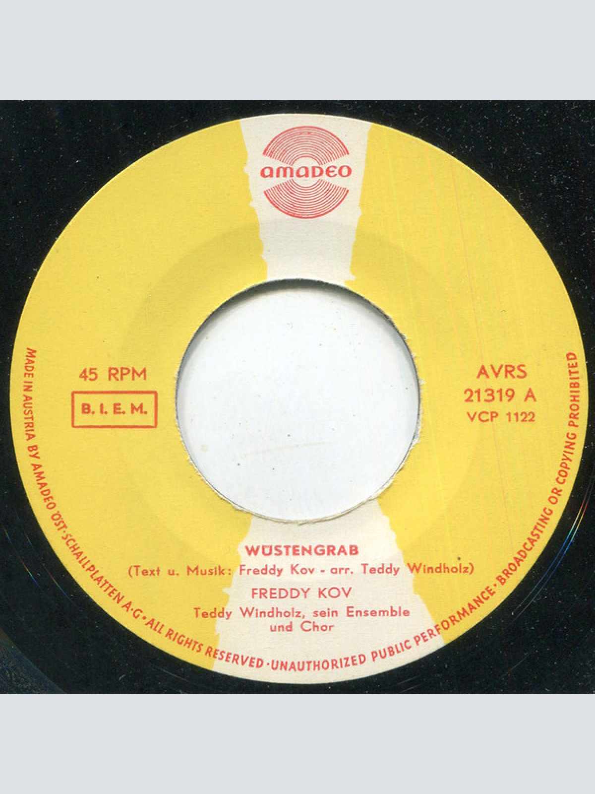 Vinyl / Freddy Kov - Wüstengrab / Geh' Nicht Zu Nah An Den Fluss