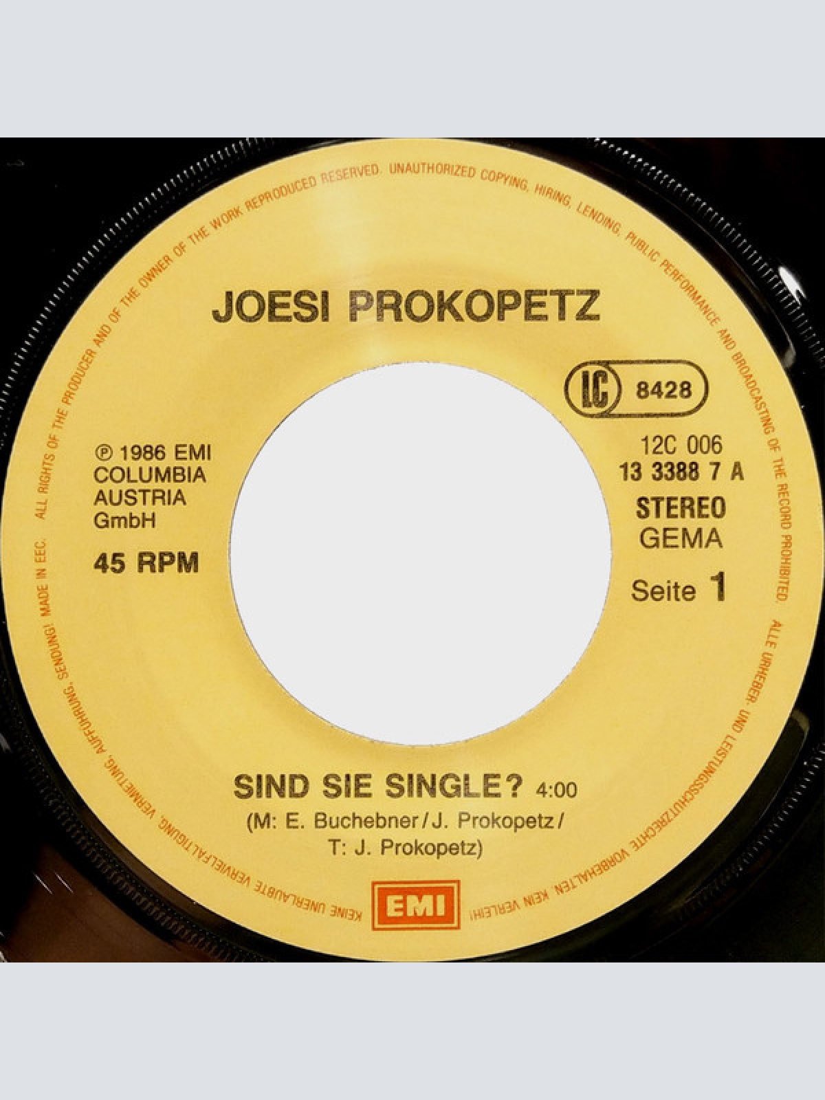 Vinyl / Joesi Prokopetz - Sind Sie Single?