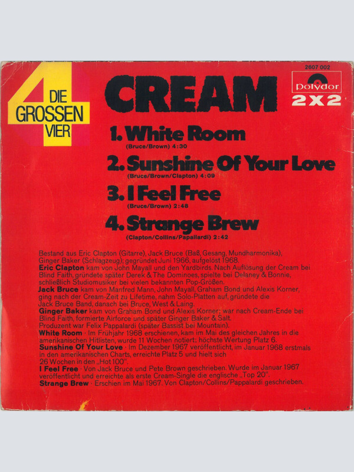 Vinyl / Cream (2) - Die Grossen Vier