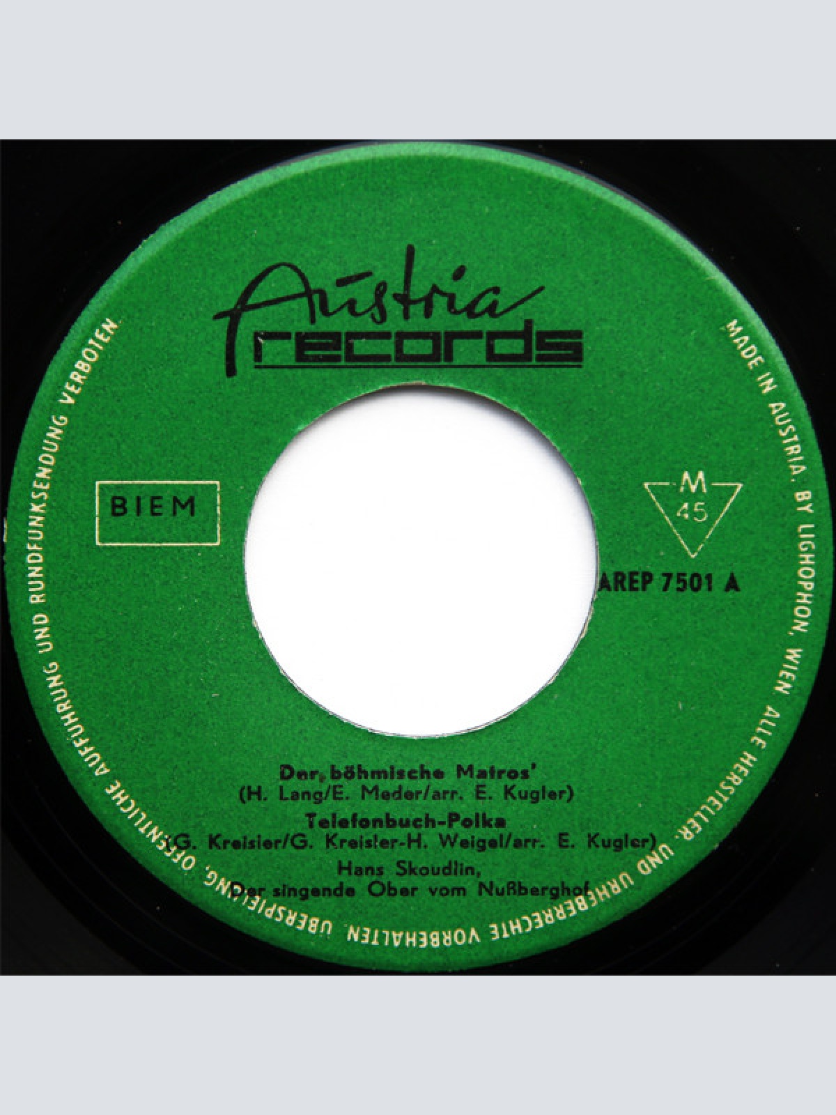 Vinyl / Hans Skoudlin, Der Singende Ober Vom Nussberghof* - Der Böhmische Matros' / Telefonbuch-Polka / Die Gräfin Sedlacek / Der Pane Urban