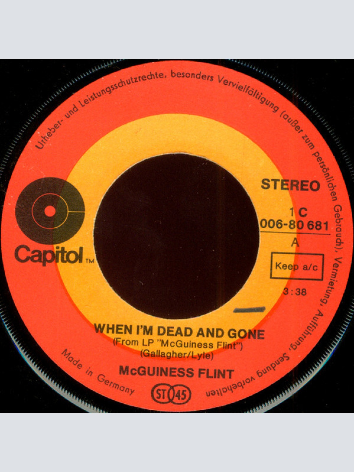 Vinyl / McGuinness Flint - When I'm Dead And Gone